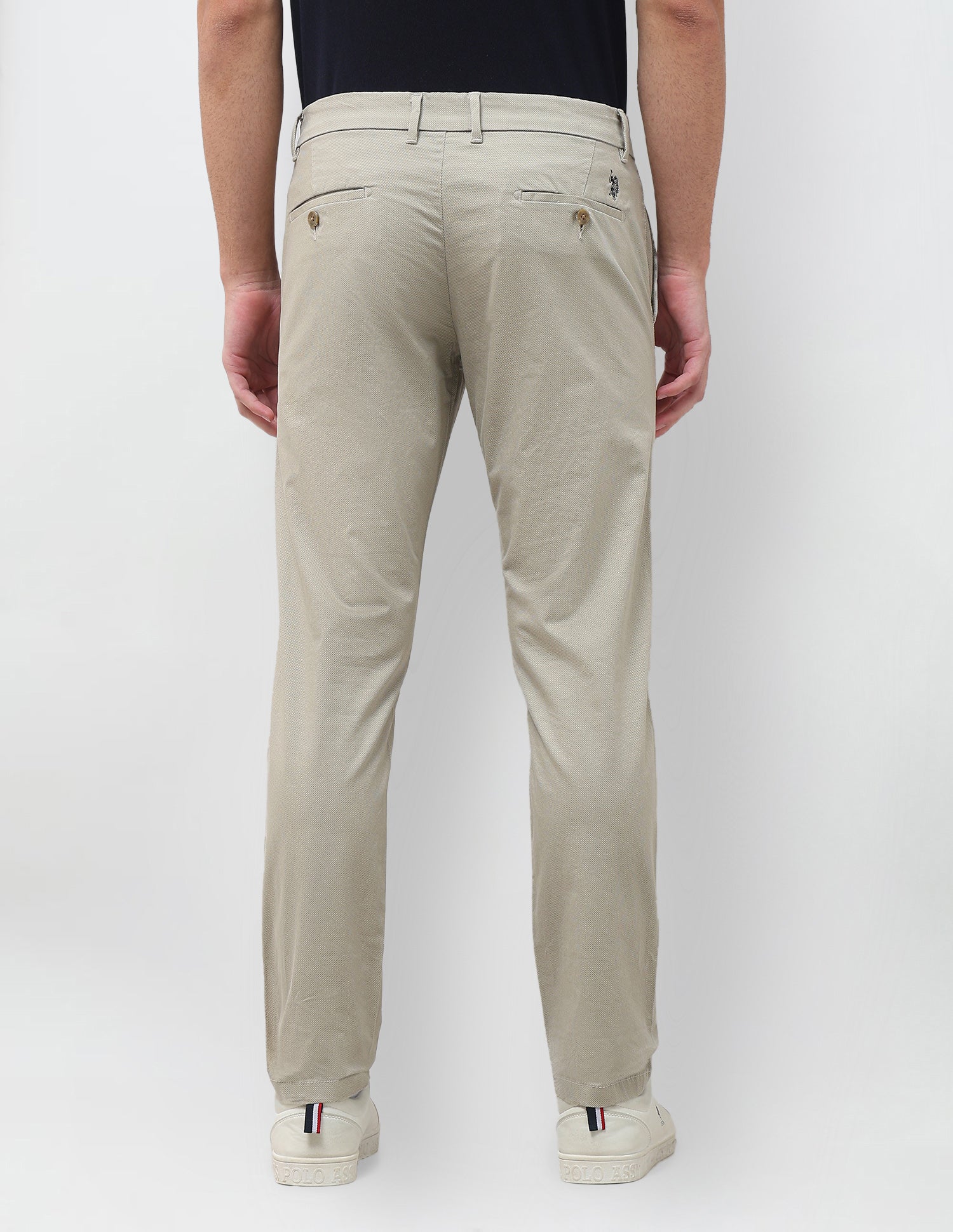 All-Over Printed Denver Slim Fit Trousers Dark Beige - U.S. Polo Assn. India | Large