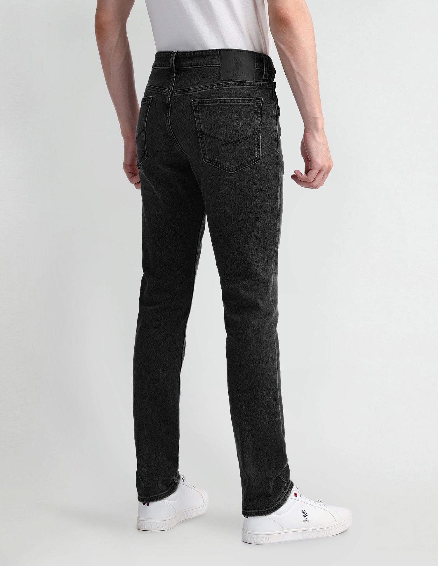 Slim Tapered Fit Grey Jeans Charcoal-Grey - U.S. Polo Assn. India | Large