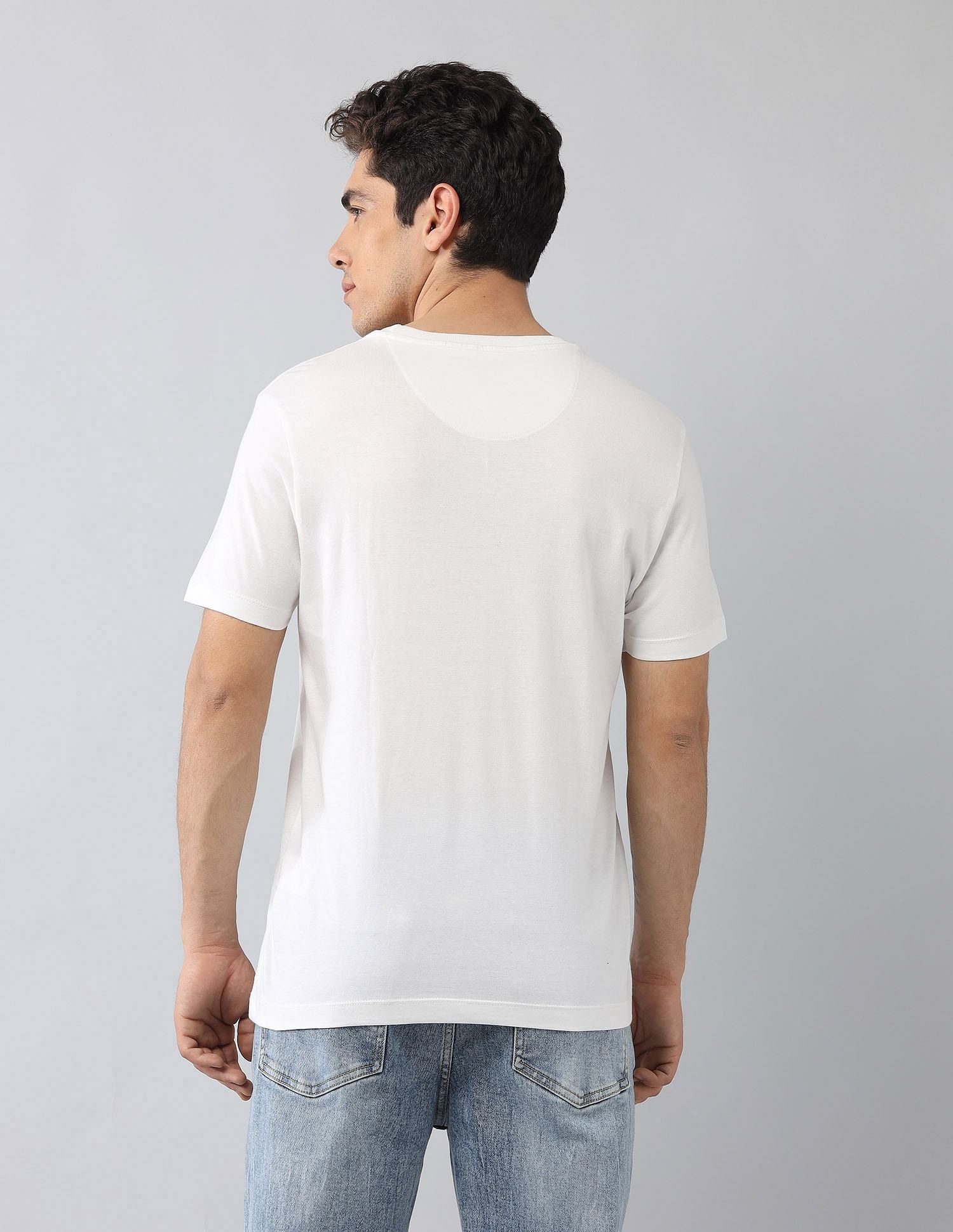 Muscle Fit Brand Printed T-Shirt Ivory - U.S. Polo Assn. India | Large