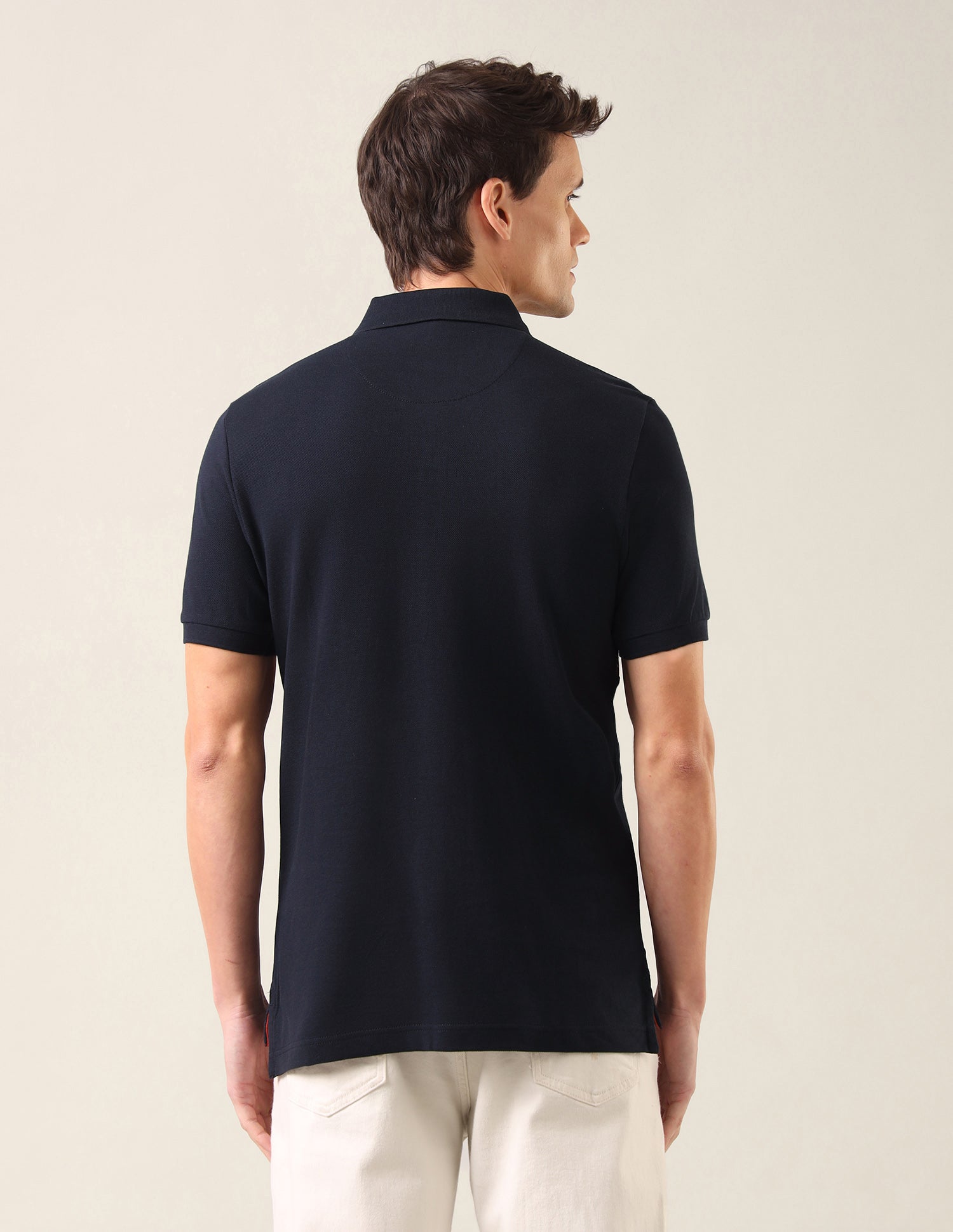 Brand Printed Slim Fit Polo Shirt Navy - U.S. Polo Assn. India | Large