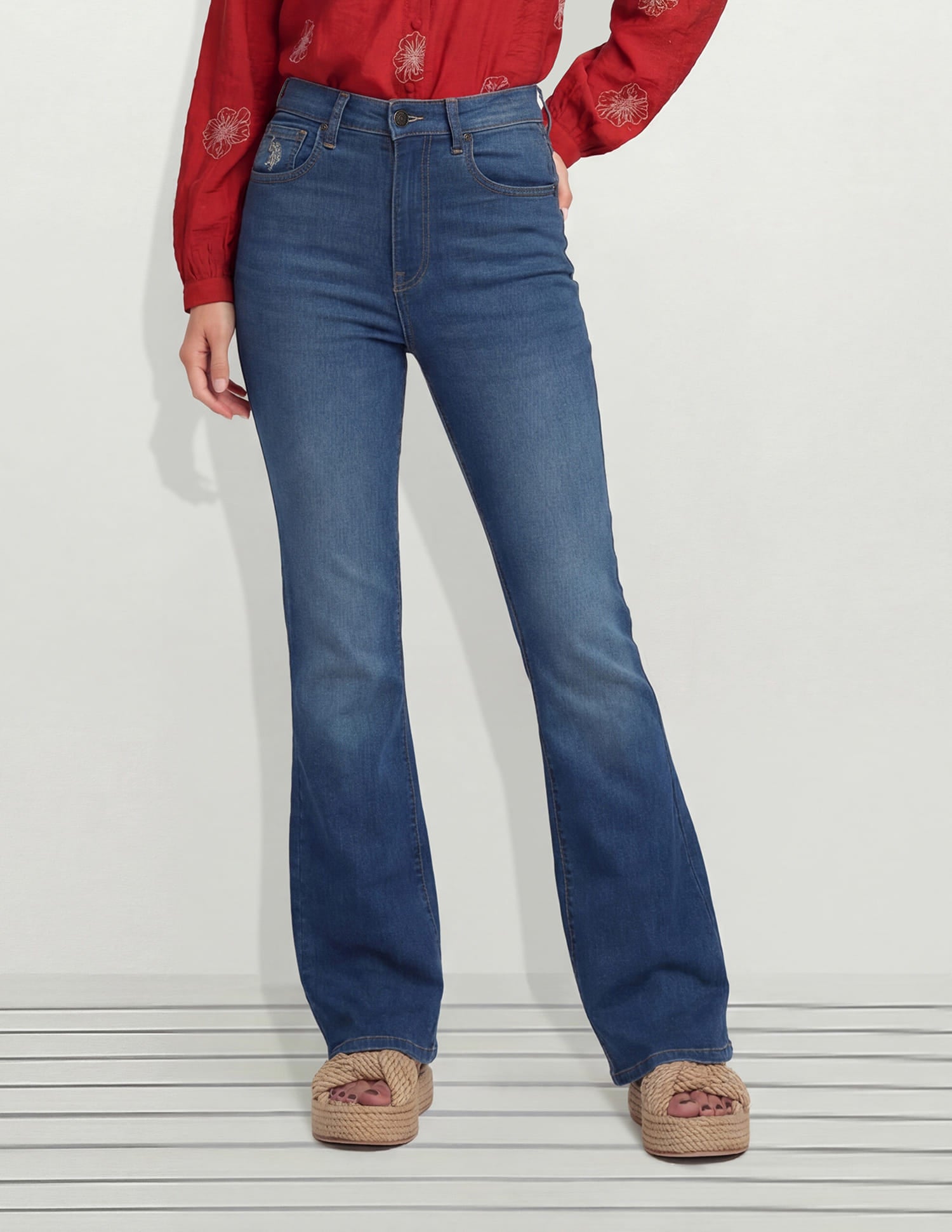 High Rise Skinny Bootcut Jeans Blue - U.S. Polo Assn. India | Large