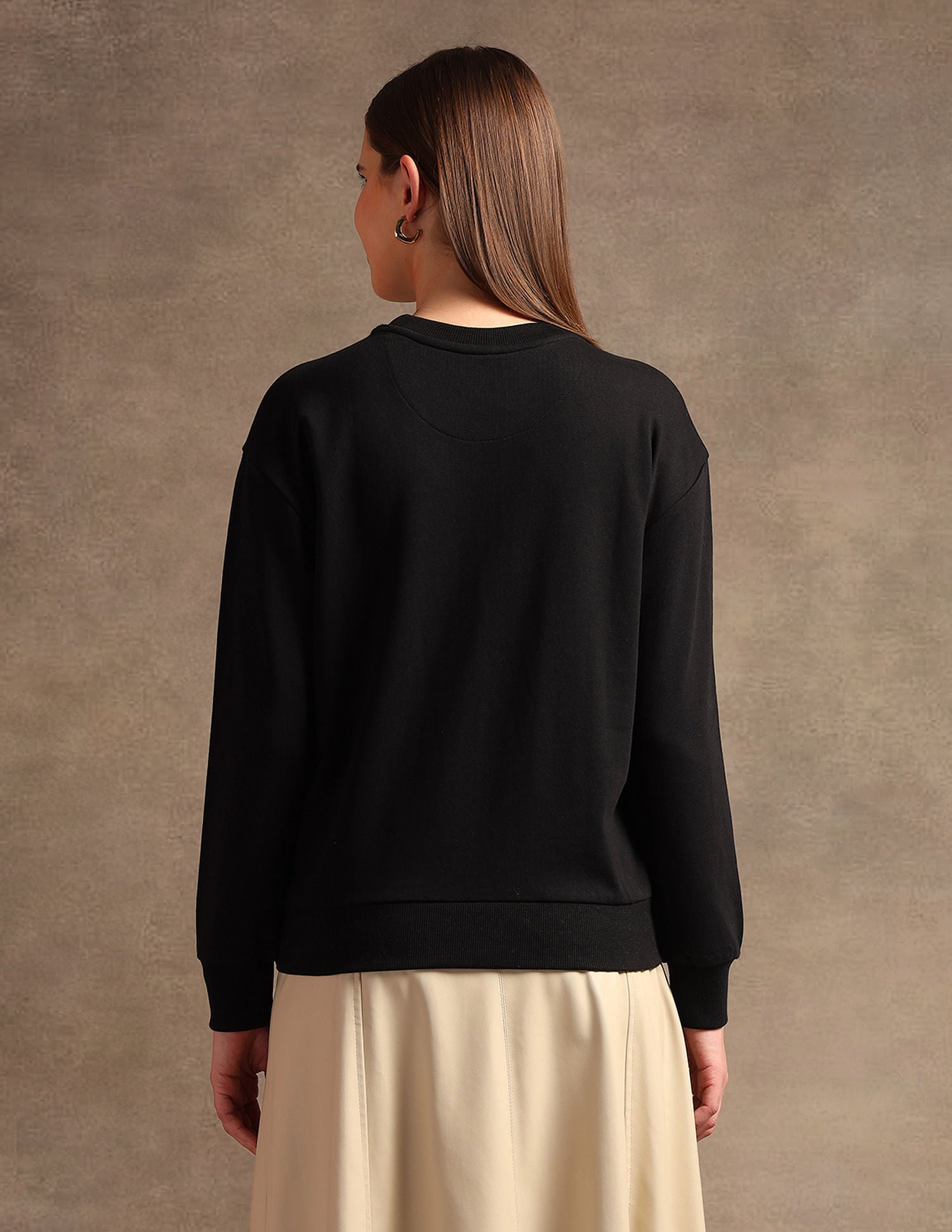 Crew Neck Tonal Graphic Print Sweatshirt Black - U.S. POLO ASSN. | Large