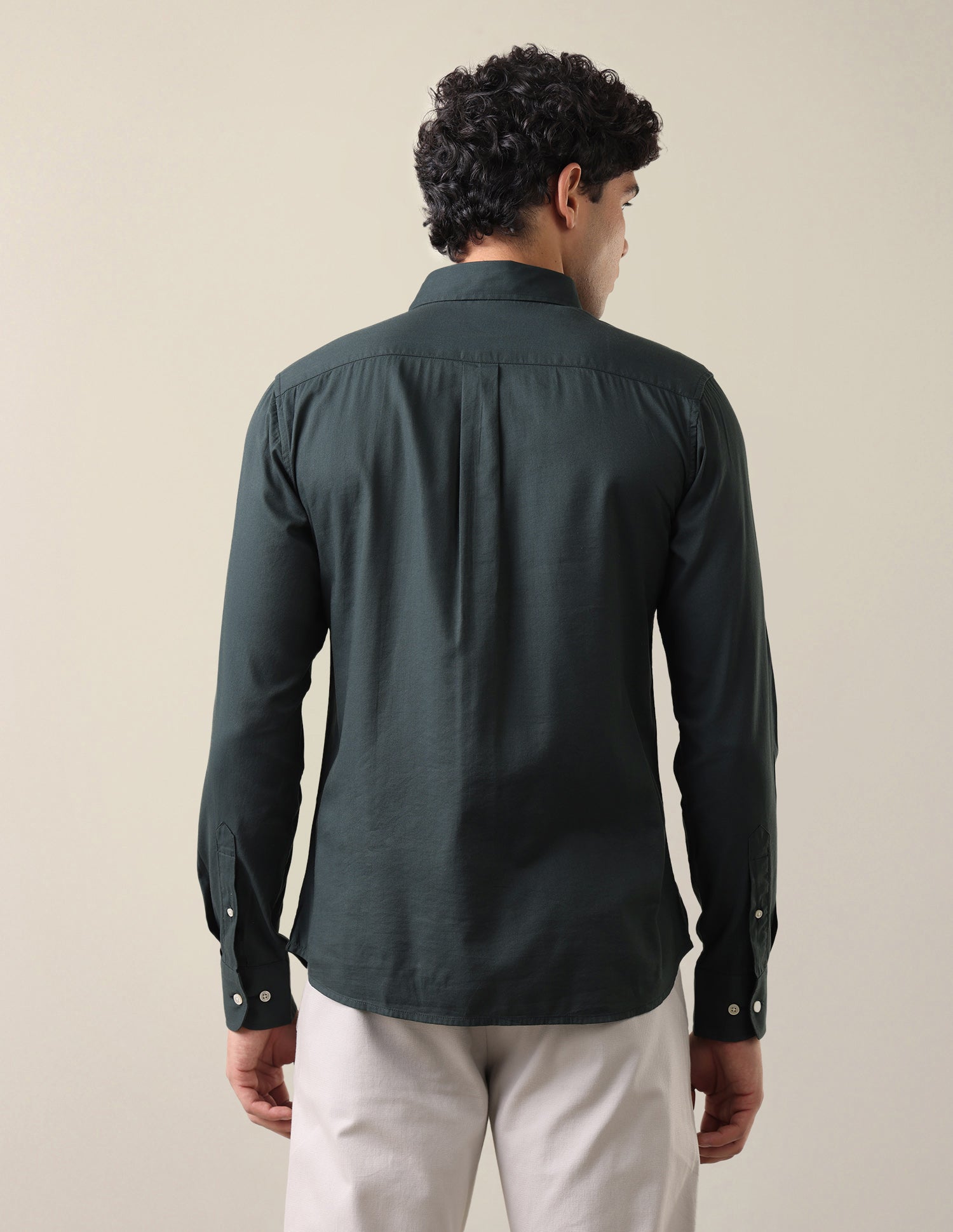 Twill Regular Fit Shirt Dark Green - U.S. Polo Assn. India | Large