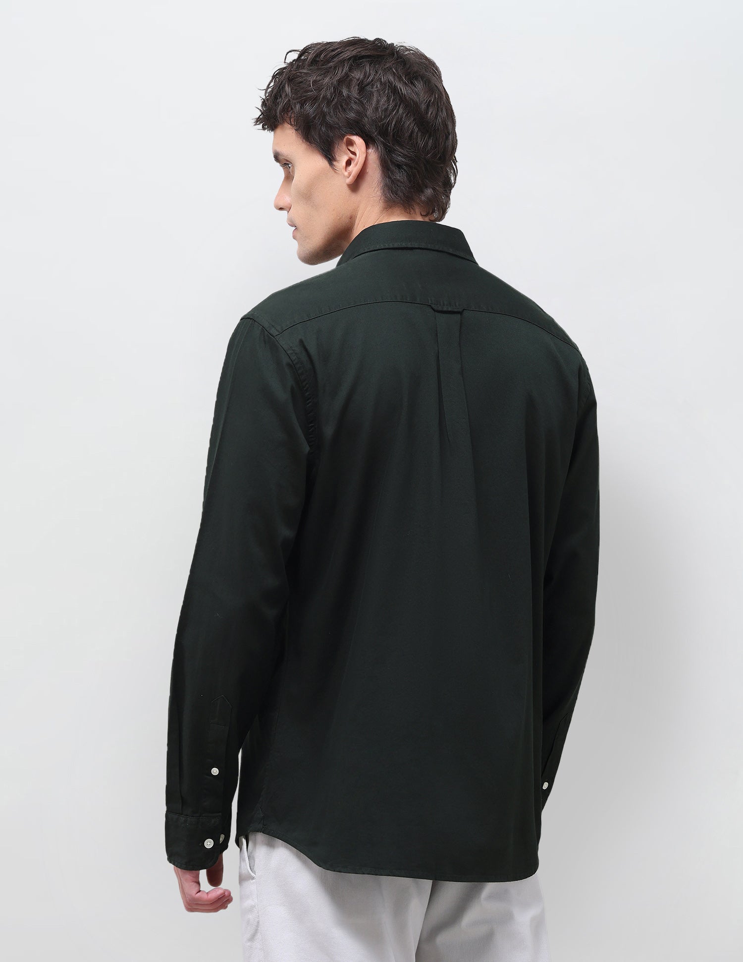 Solid Tailored Fit Shirt Dark Green - U.S. Polo Assn. India | Large
