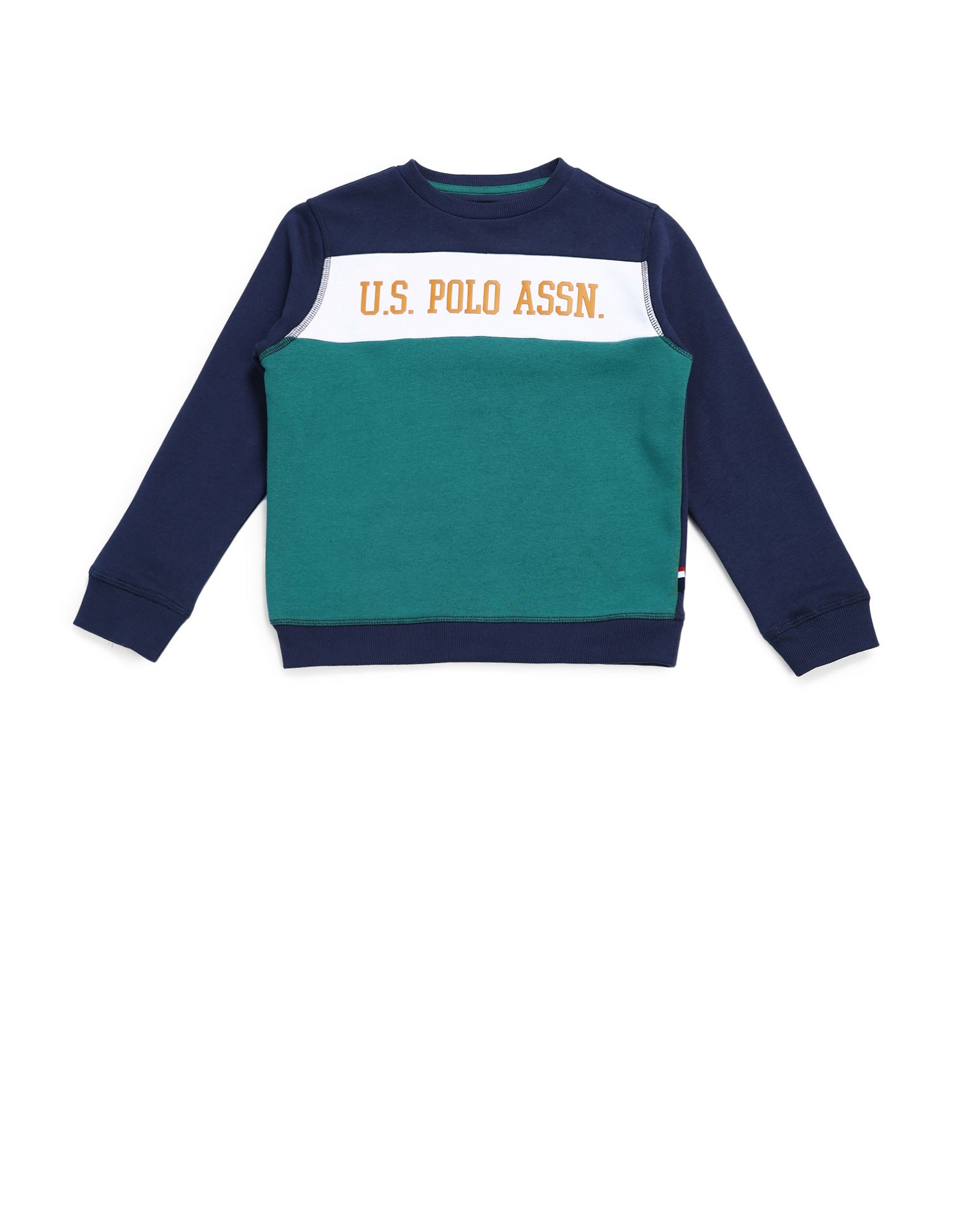 Boys Brand Printed Regular Fit Sweatshirt Green - U.S. POLO ASSN. | Large