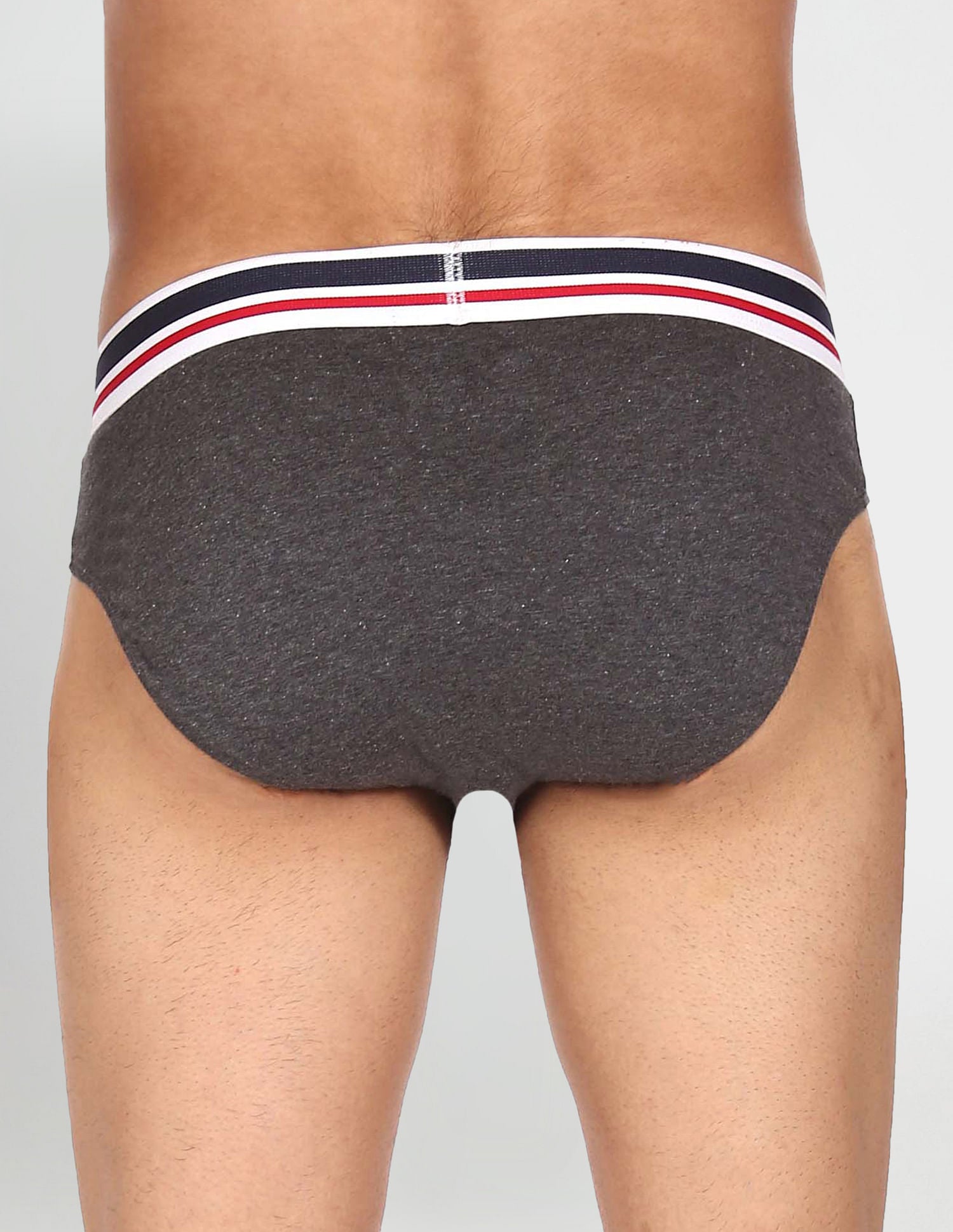 Elasticized Waist Pure Cotton I006 Briefs - Pack Of 3 Grey, Red and Navy - U.S. POLO ASSN. | Large
