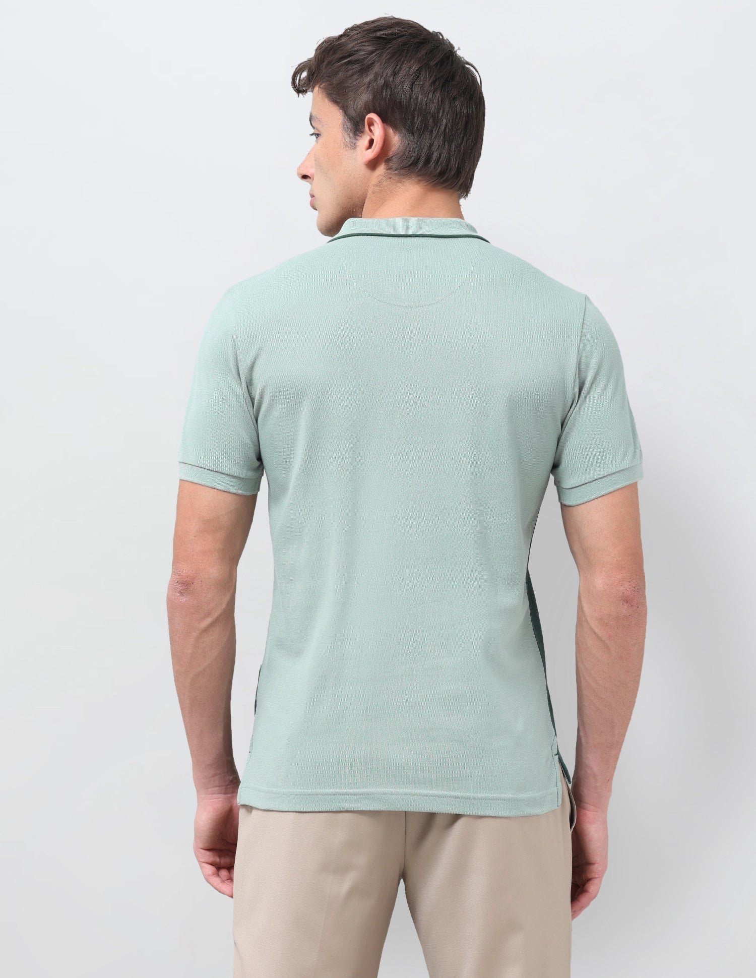 Colourblocked Regular Fit Polo Shirt Light Green - U.S. Polo Assn. India | Large