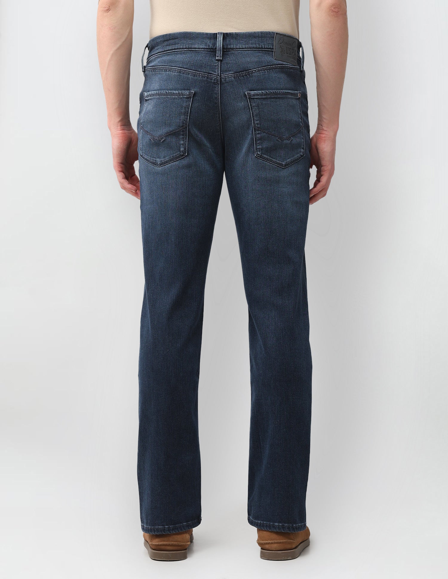 Harold Slim Straight Fit Blue Jeans Mid Blue - U.S. Polo Assn. India | Large