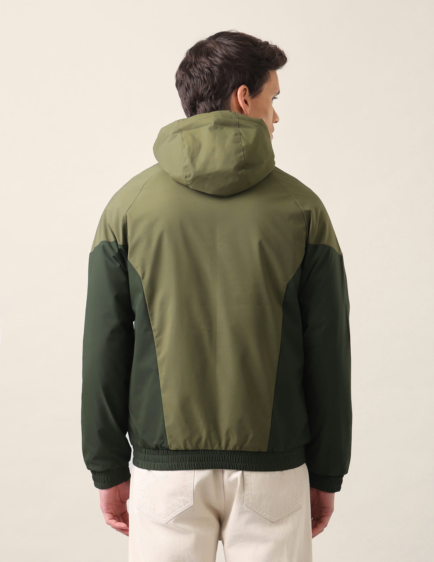 Colour Block Logo Hooded Jacket Olive - U.S. Polo Assn. India | Large