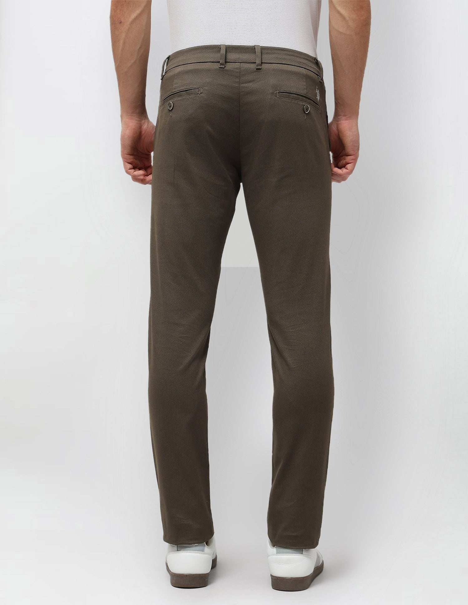 Slim Fit Textured Trousers Olive - U.S. POLO ASSN. | Large