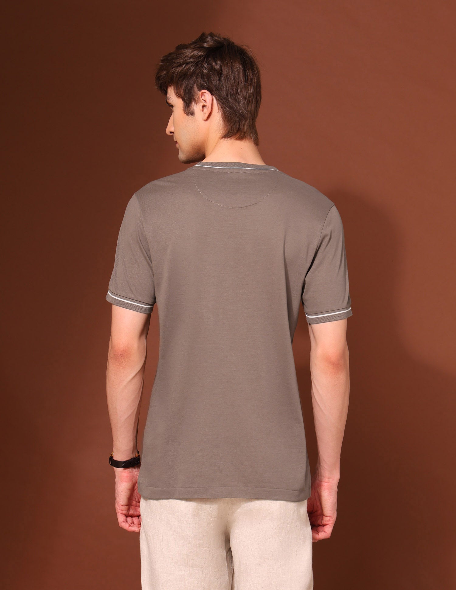 Pure Cotton Slim Fit Classic T-Shirt Brown - U.S. Polo Assn. India | Large