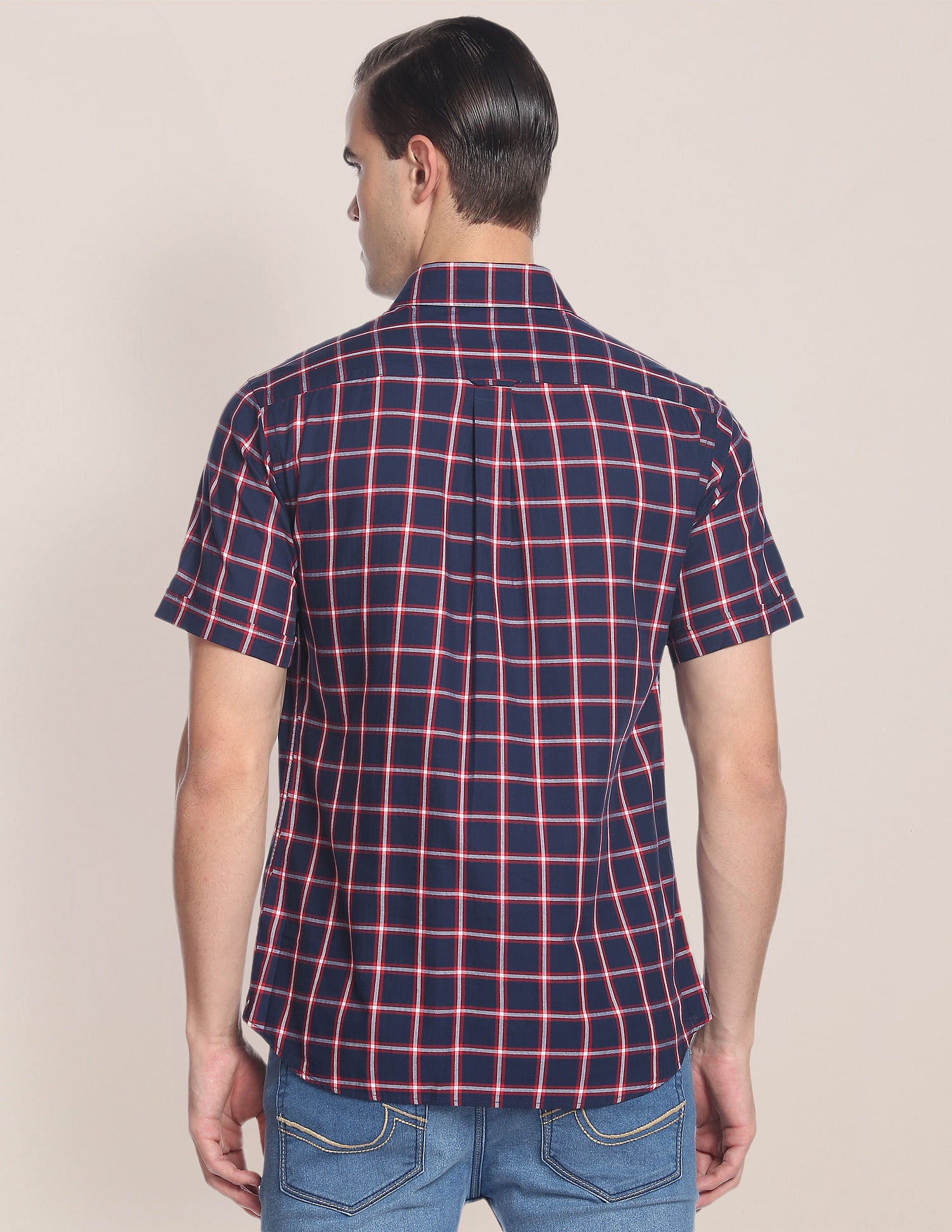 Outdoor Check Herringbone Shirt Navy - U.S. Polo Assn. India | Large