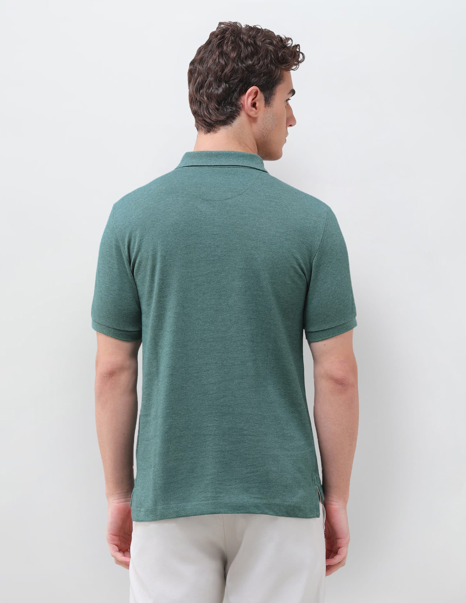 Solid Slim Fit Polo Shirt Green - U.S. Polo Assn. India | Large
