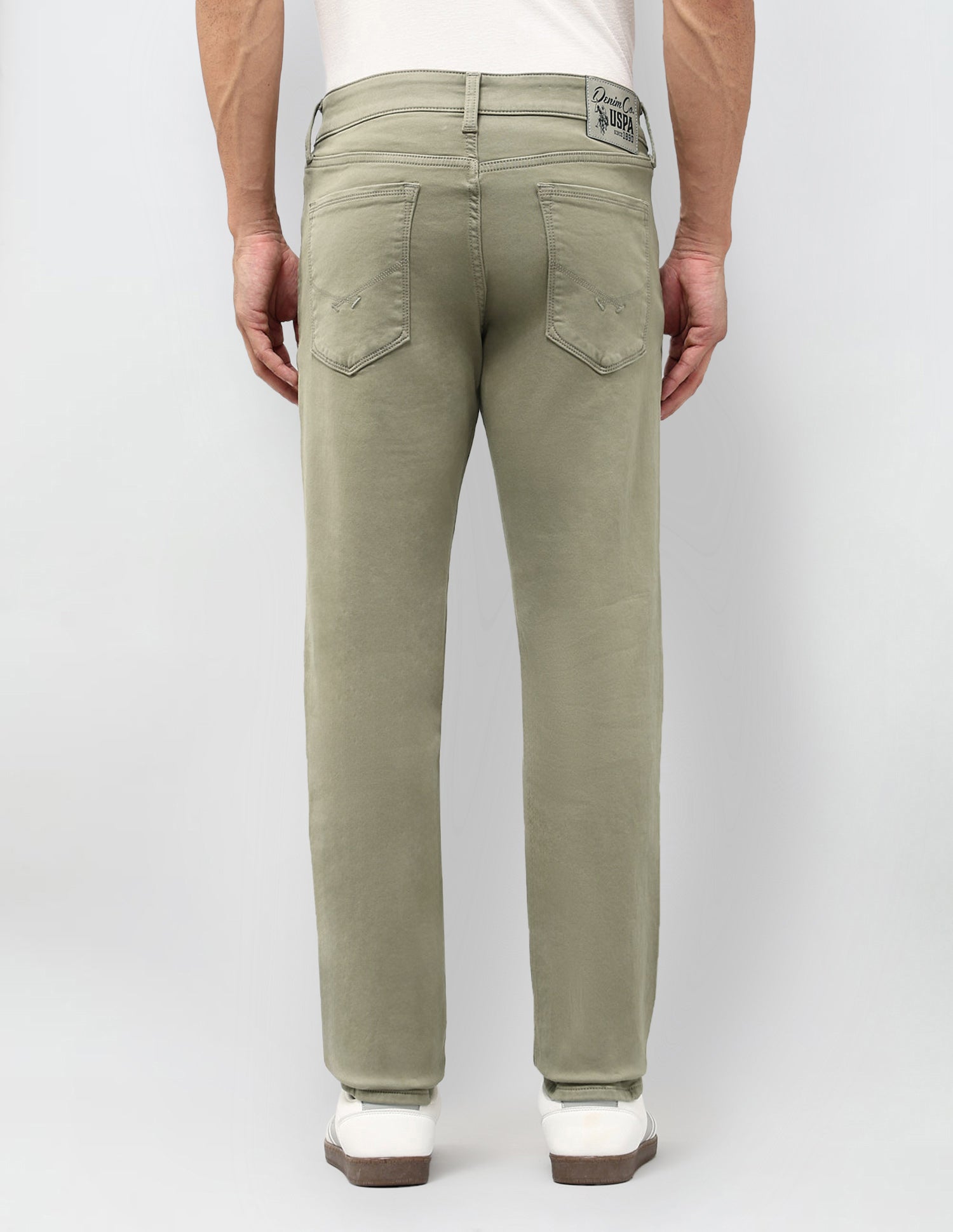 Brandon Slim Tapered Fit Color Denim Jeans Light Olive - U.S. Polo Assn. India | Large