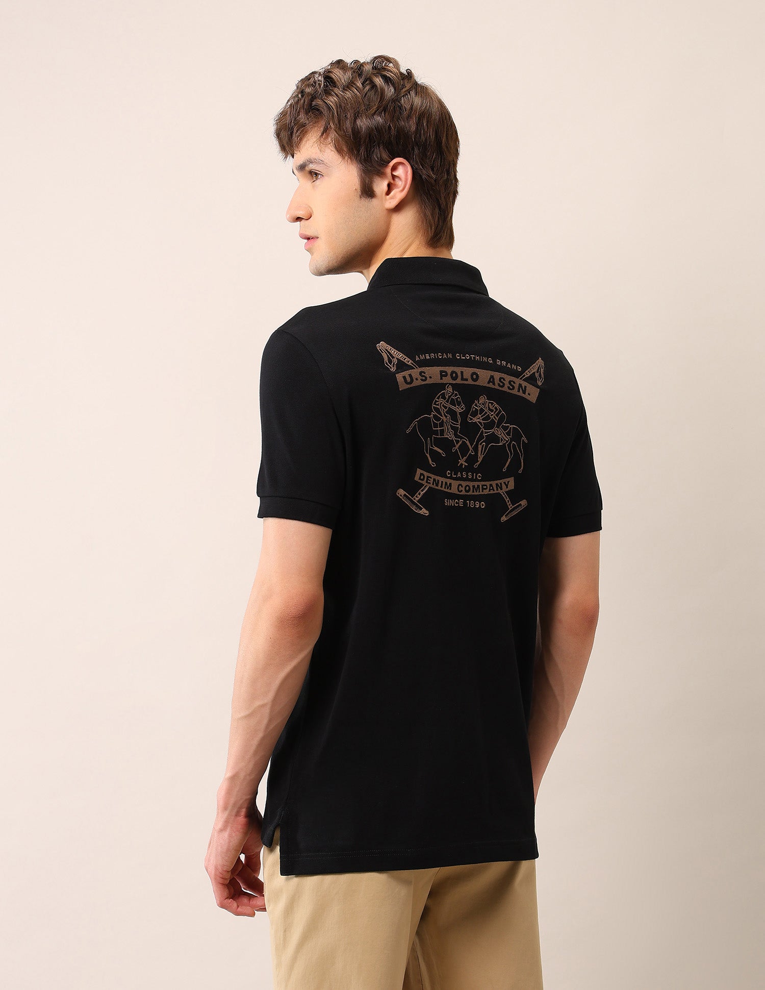 Brand Embroidered Muscle Fit Polo Shirt Black - U.S. Polo Assn. India | Large