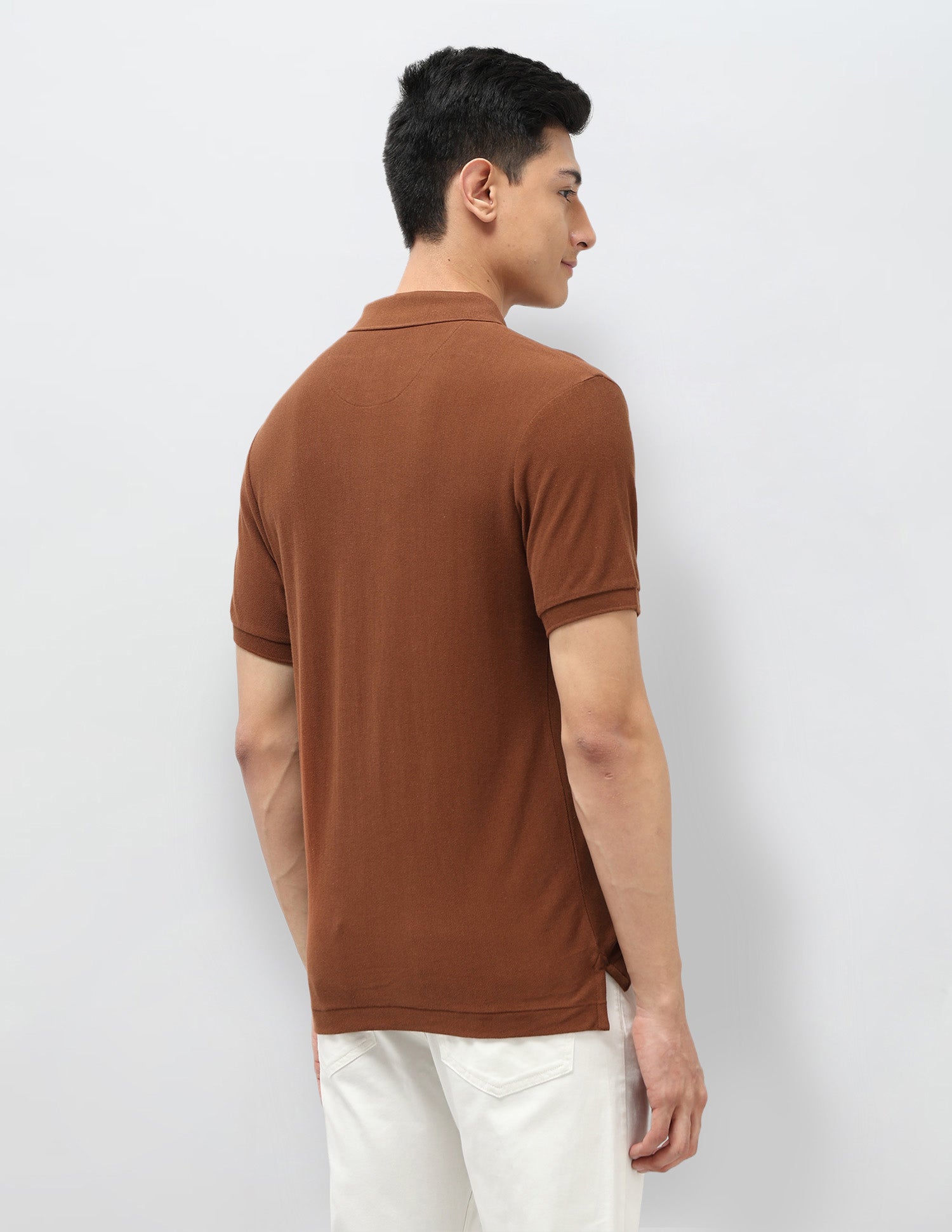 Vertical Striped Pure Cotton Polo Shirt Rust - U.S. Polo Assn. India | Large