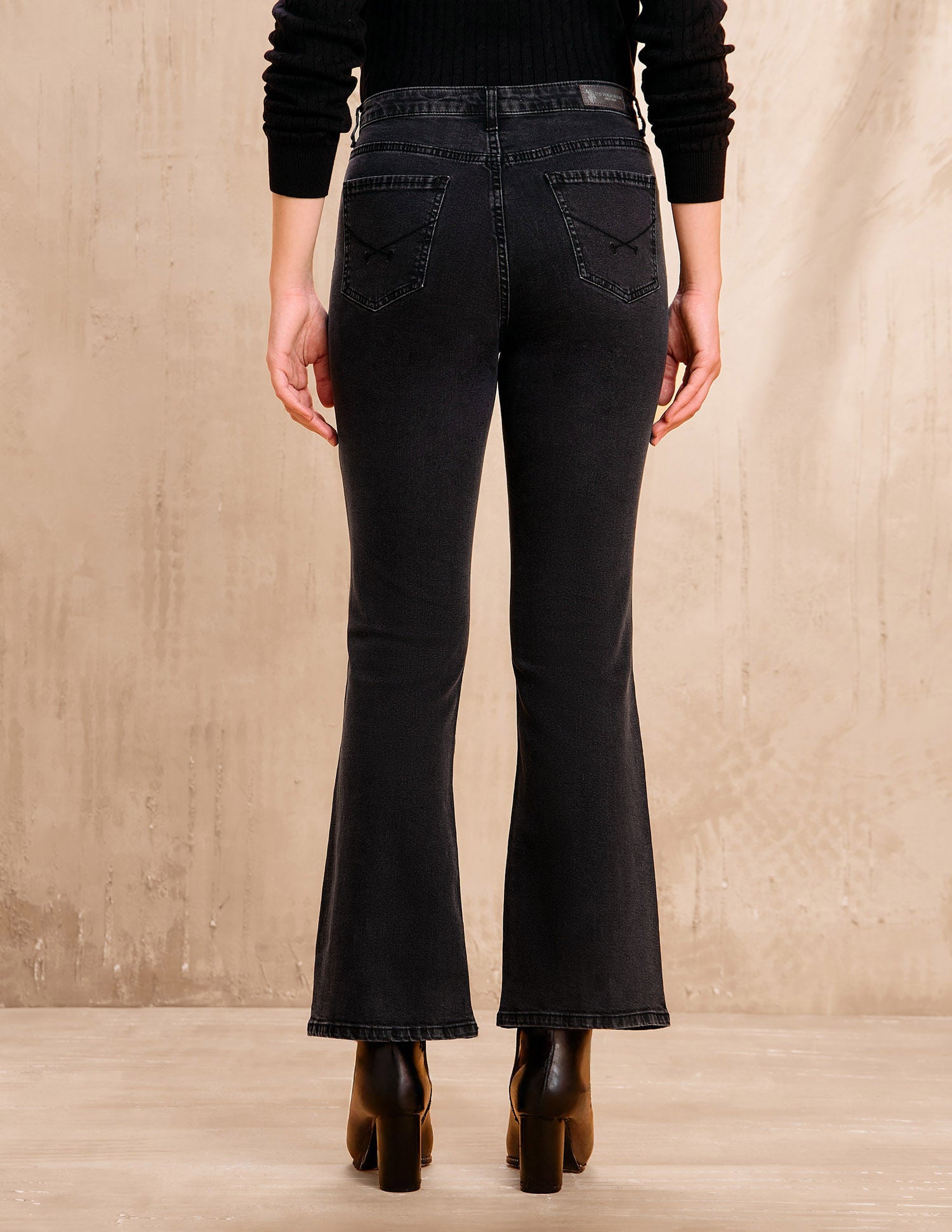 High-Rise Bootcut Fit Jeans Grey - U.S. POLO ASSN. | Large