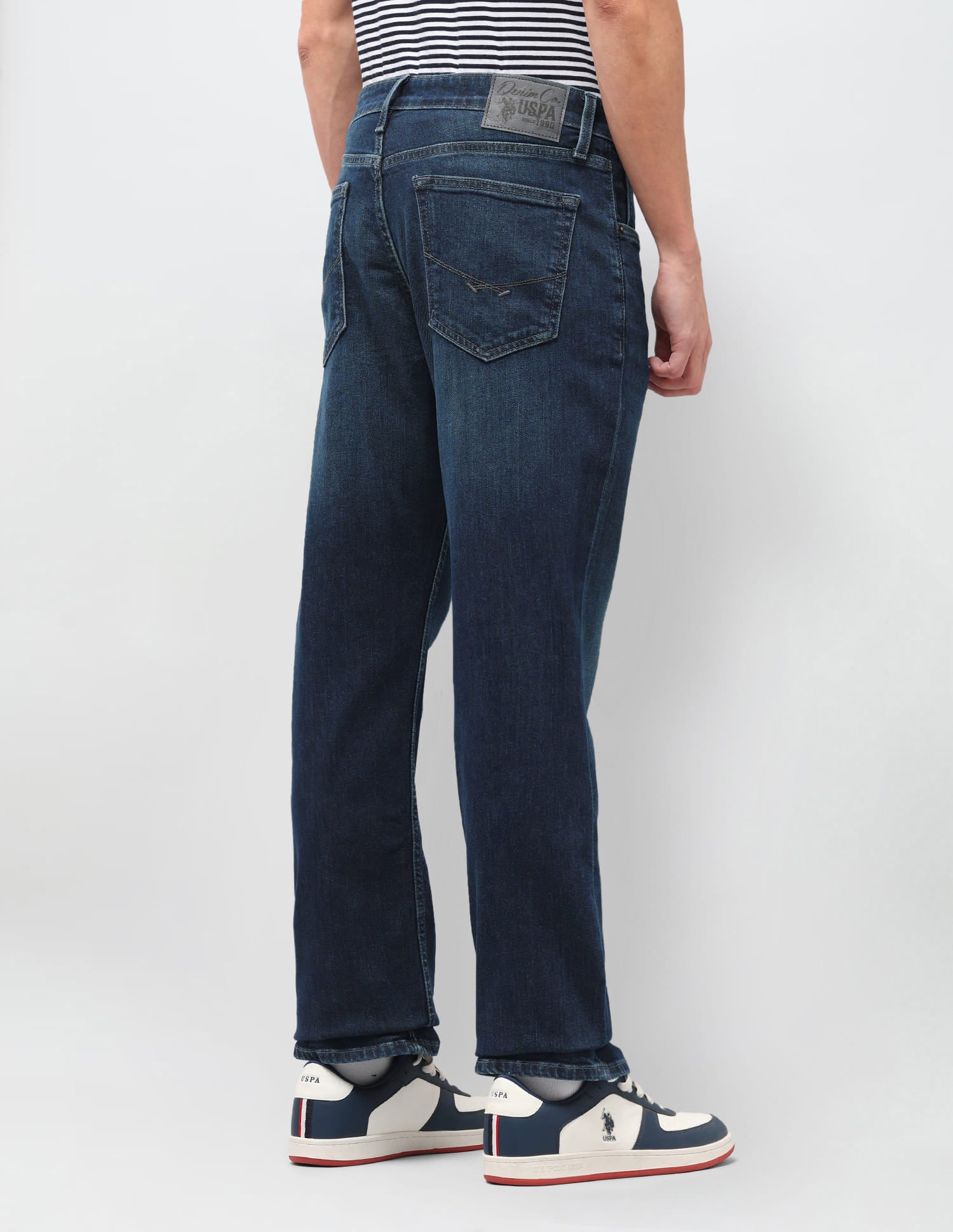 Solid Tapered Fit Jeans Blue - U.S. Polo Assn. India | Large