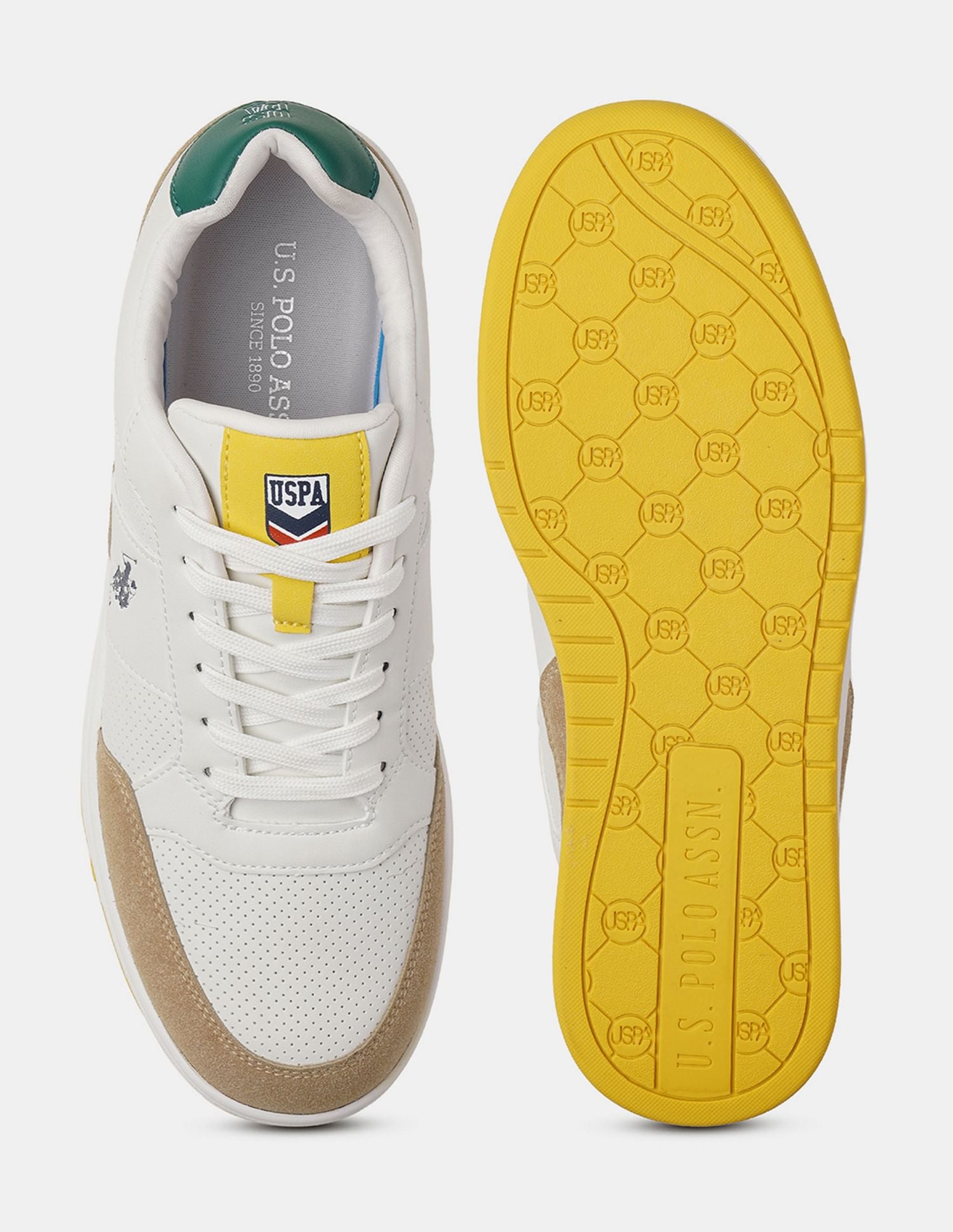 Men Simon Colour Blocked Sneakers Off White - U.S. POLO ASSN. | Large