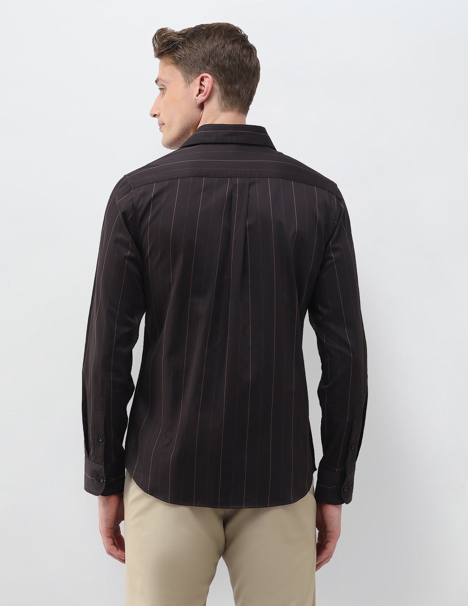 Satin Vertical Striped Shirt Choco - U.S. Polo Assn. India | Large