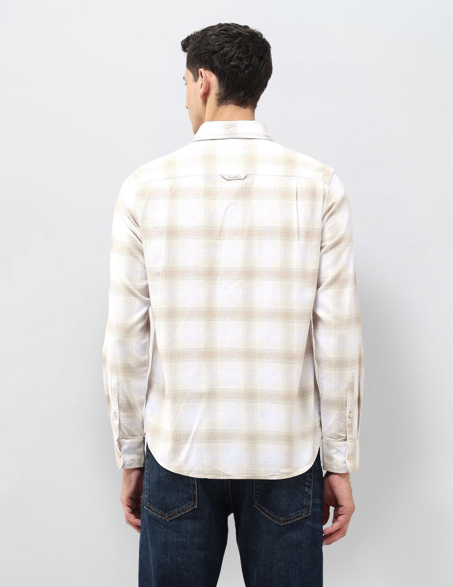 Twill Tartan Checked Shirt Beige - U.S. POLO ASSN. | Large