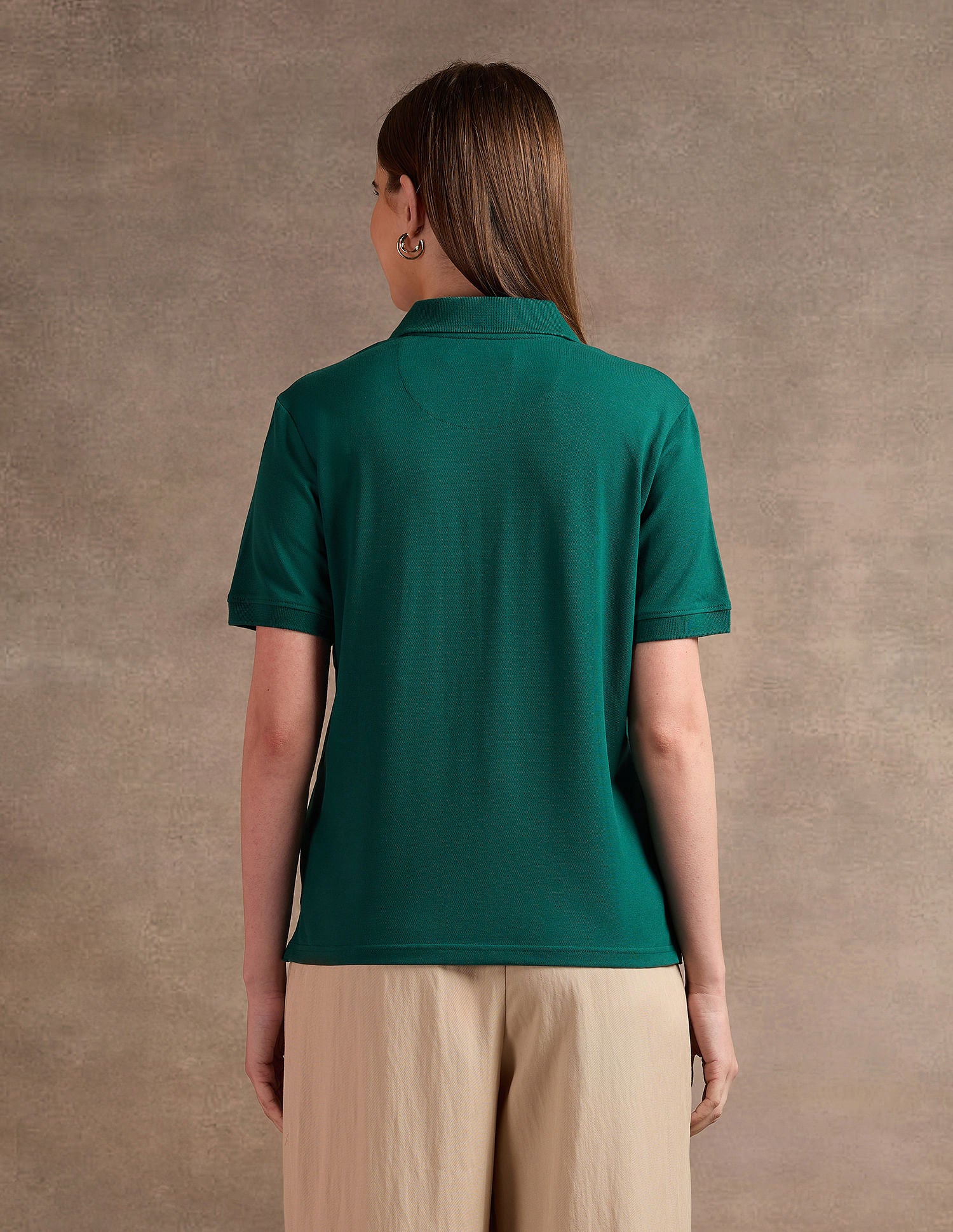 Tipped Collar Relaxed Polo Shirt Dark Green - U.S. Polo Assn. India | Large