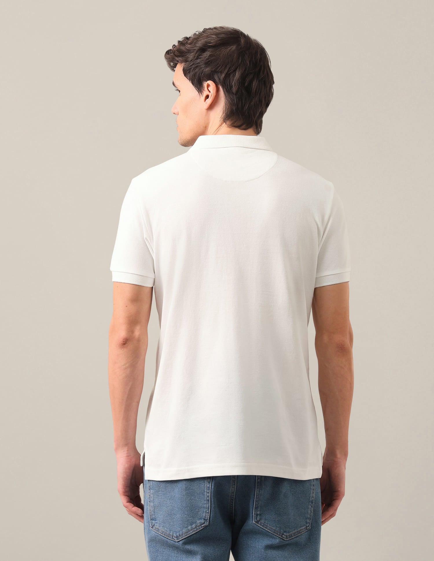 Graphic Printed Slim Fit Polo Shirt White - U.S. Polo Assn. India | Large