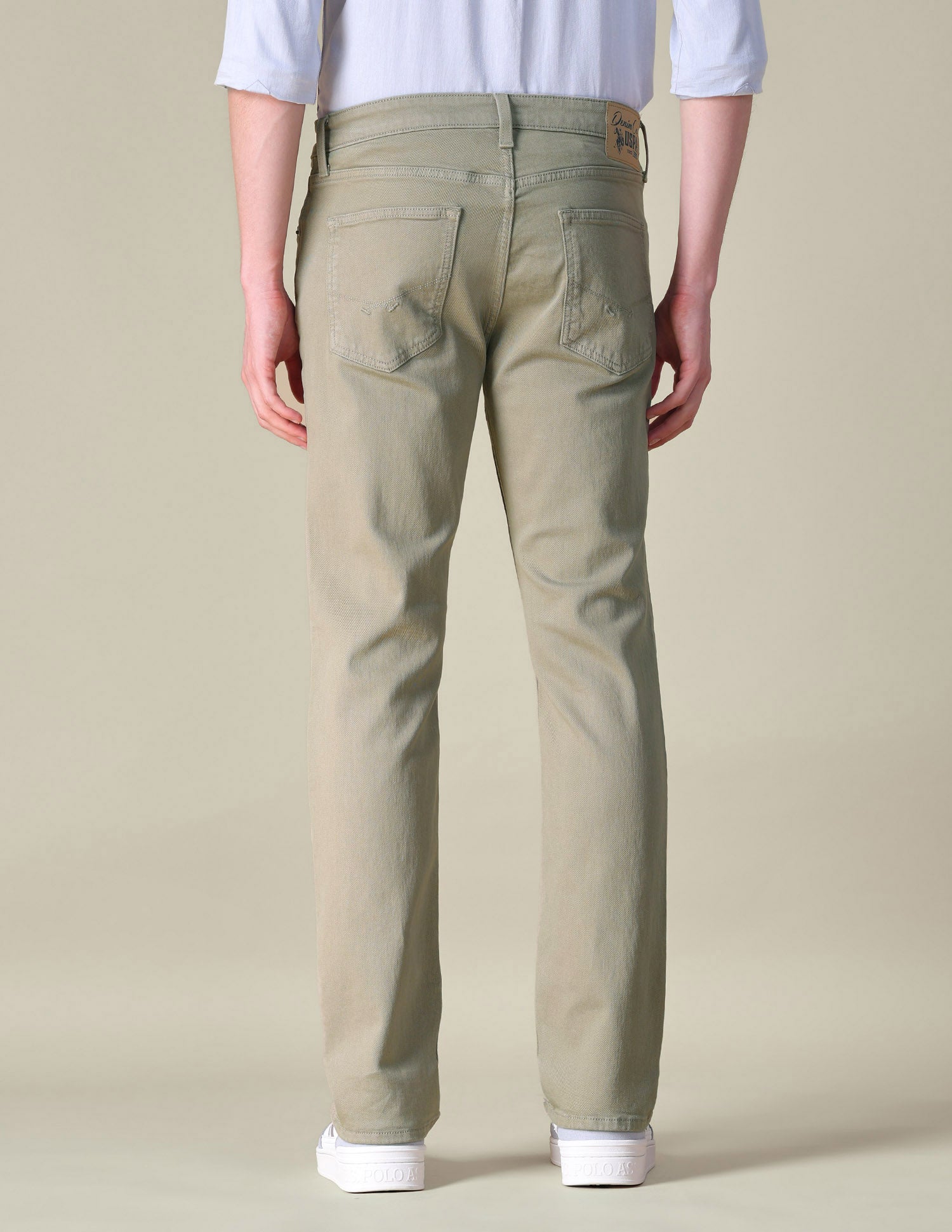 Harold Slim Straight Fit Green Jeans Light Olive - U.S. POLO ASSN. | Large