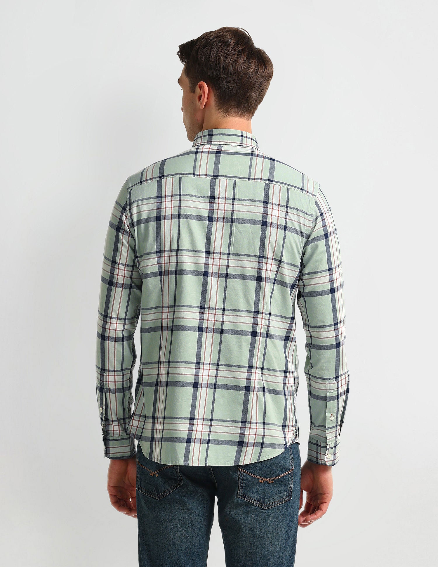 Slim Fit Madras Checked Shirt Navy - U.S. Polo Assn. India | Large