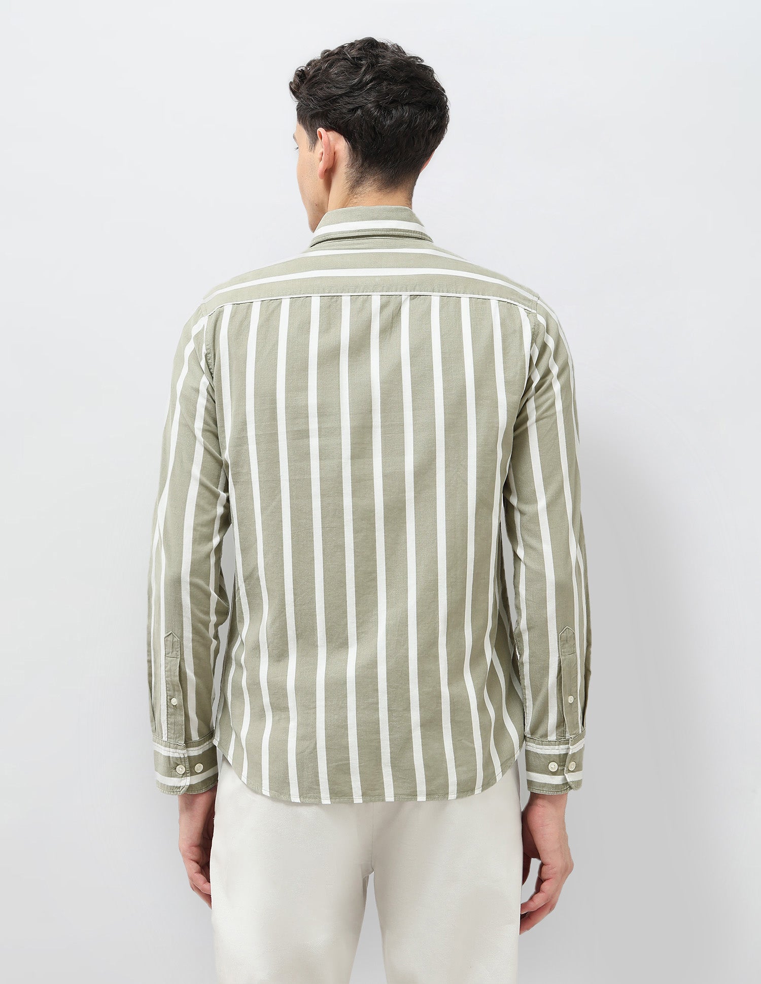 Corduroy Tailored Fit Shirt Green - U.S. POLO ASSN. | Large