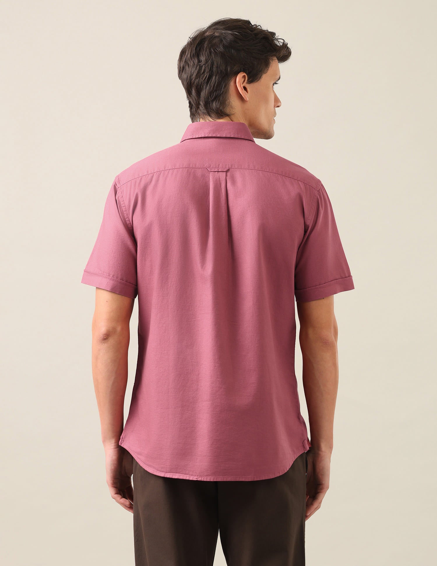Solid Dobby Shirt Mauve - U.S. Polo Assn. India | Large