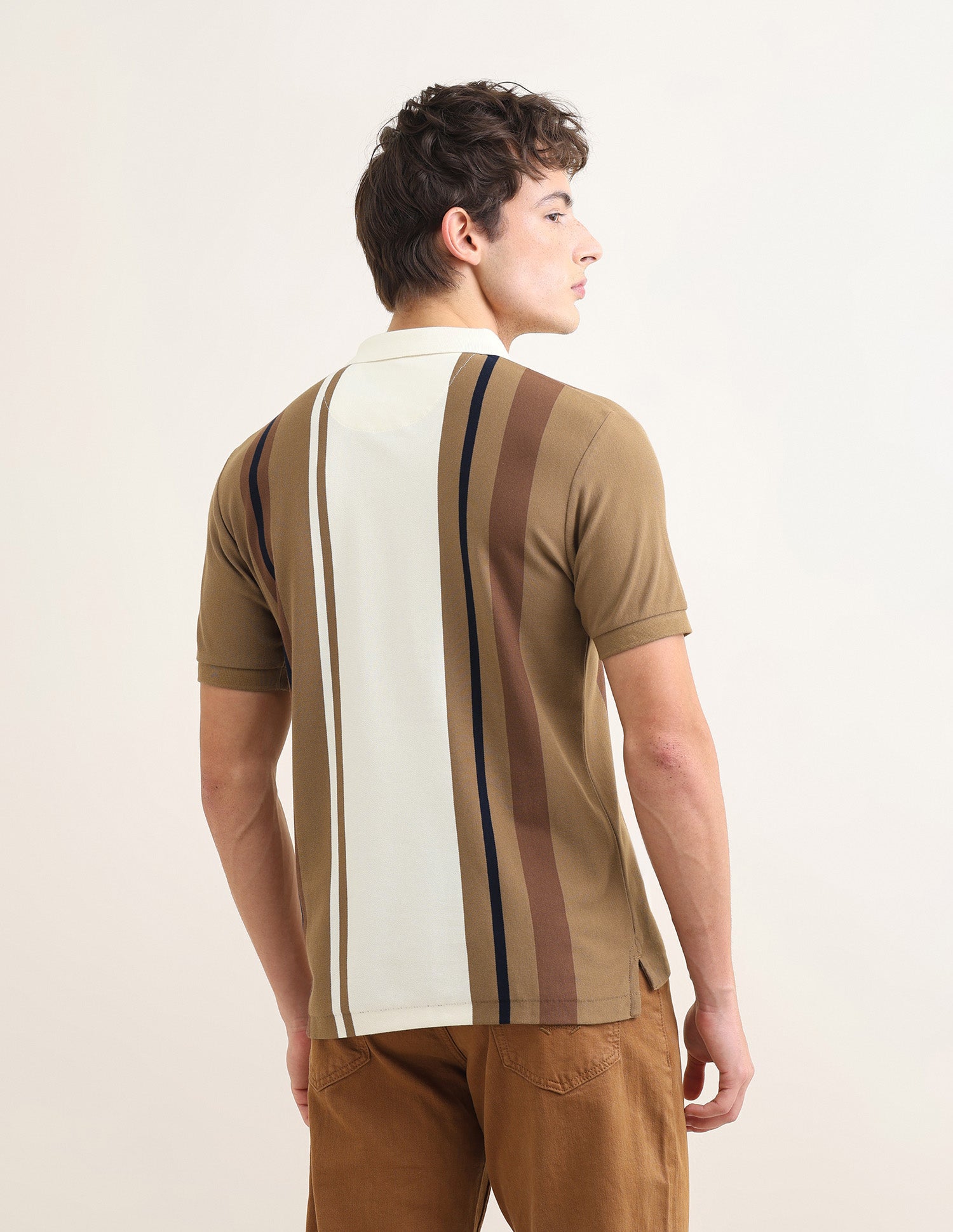 Sotogrande Vertical Striped Polo Shirt Brown - U.S. Polo Assn. India | Large