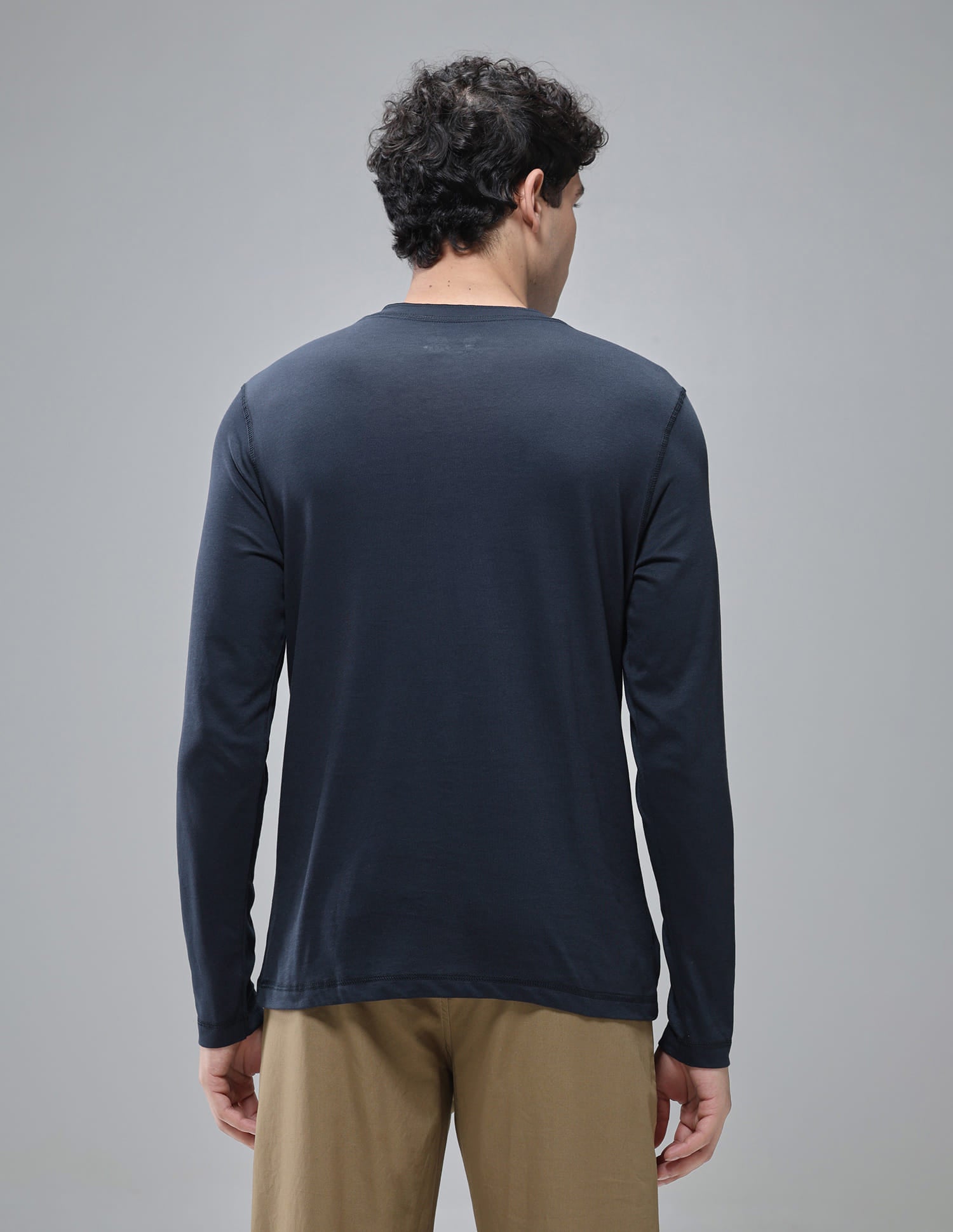 Comfort Fit Cotton I694 Henley Lounge T-Shirt - Pack Of 1 Navy - U.S. Polo Assn. India | Large