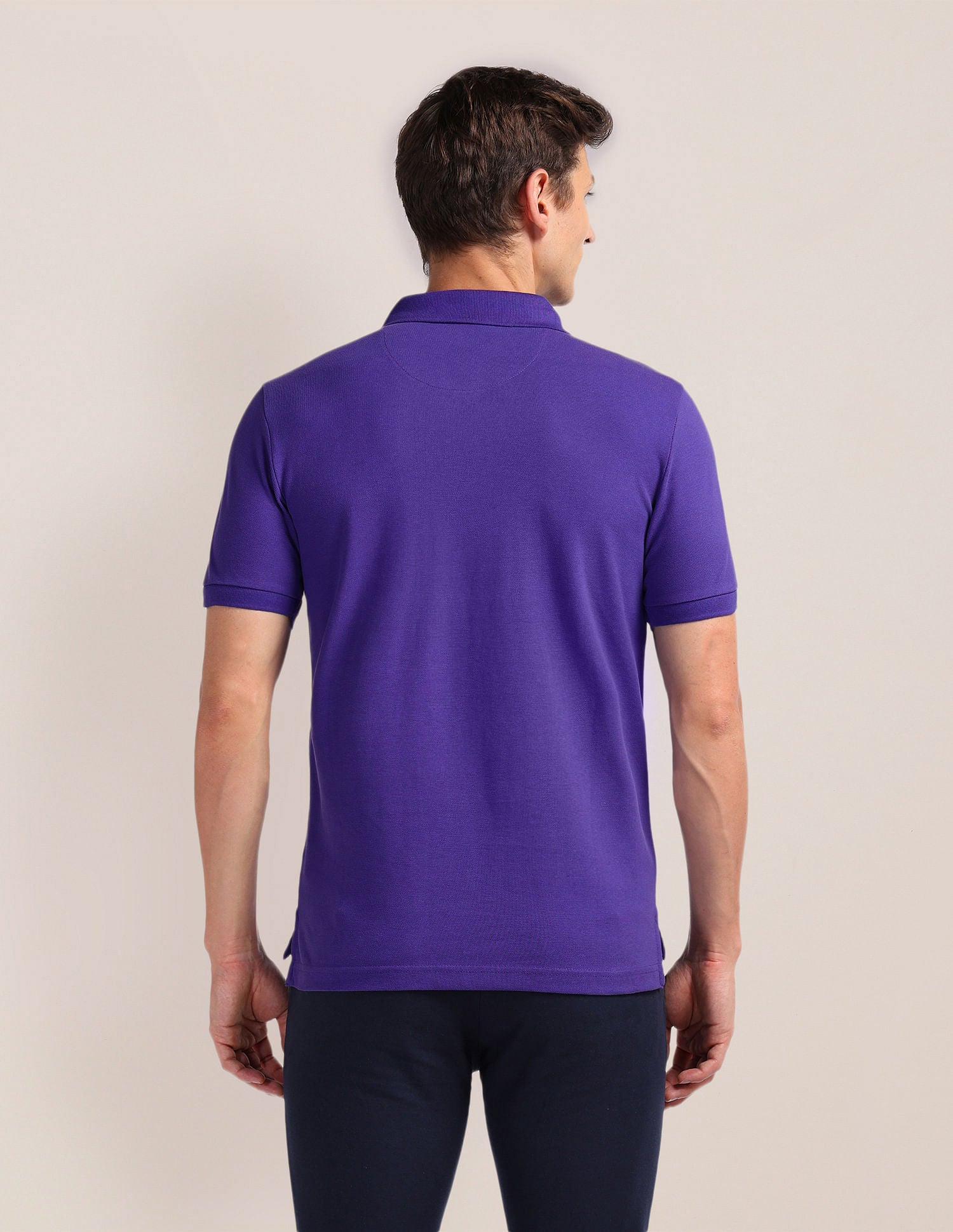 Solid Slim Fit Polo Shirt Violet - U.S. Polo Assn. India | Large