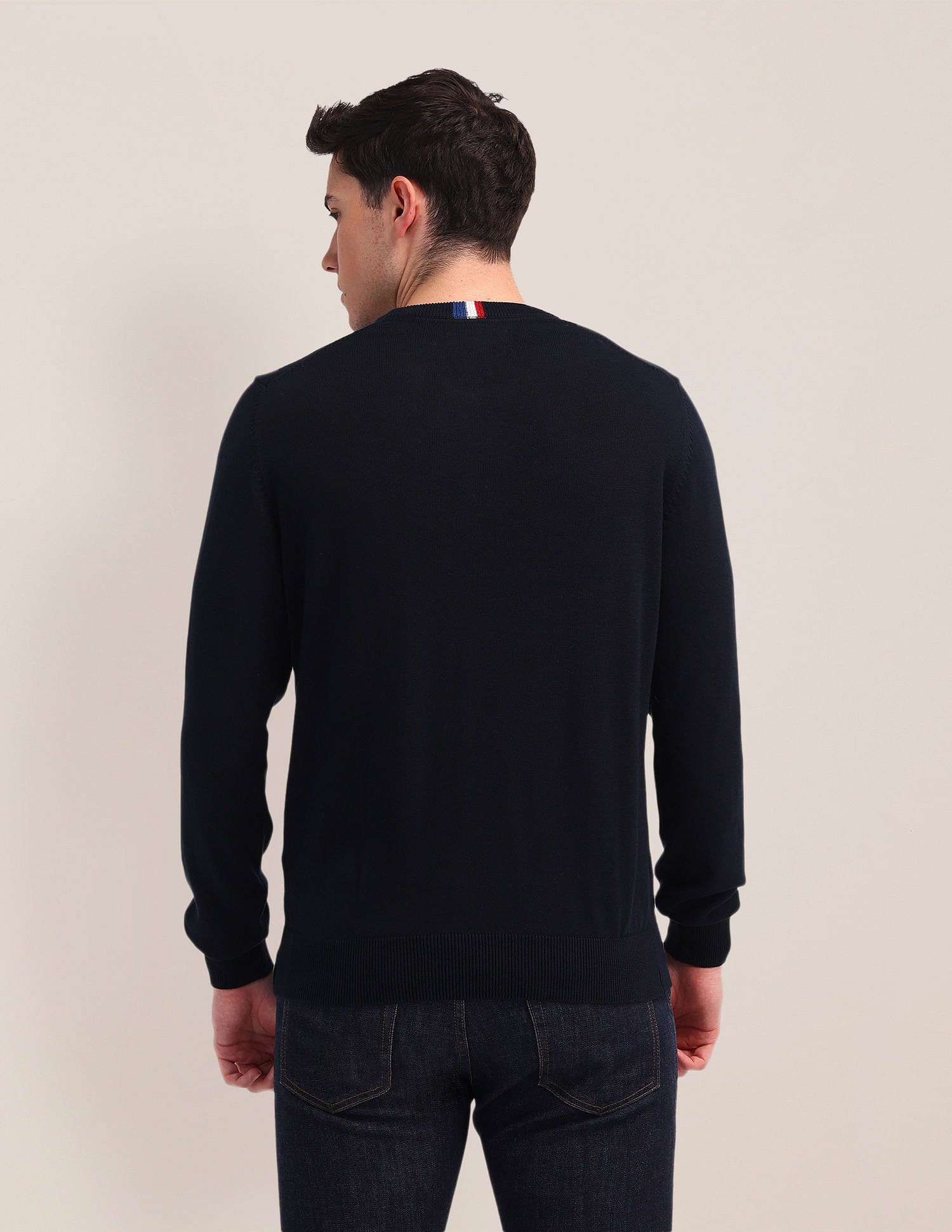 Crest Logo Cotton Sweater Navy - U.S. Polo Assn. India | Large