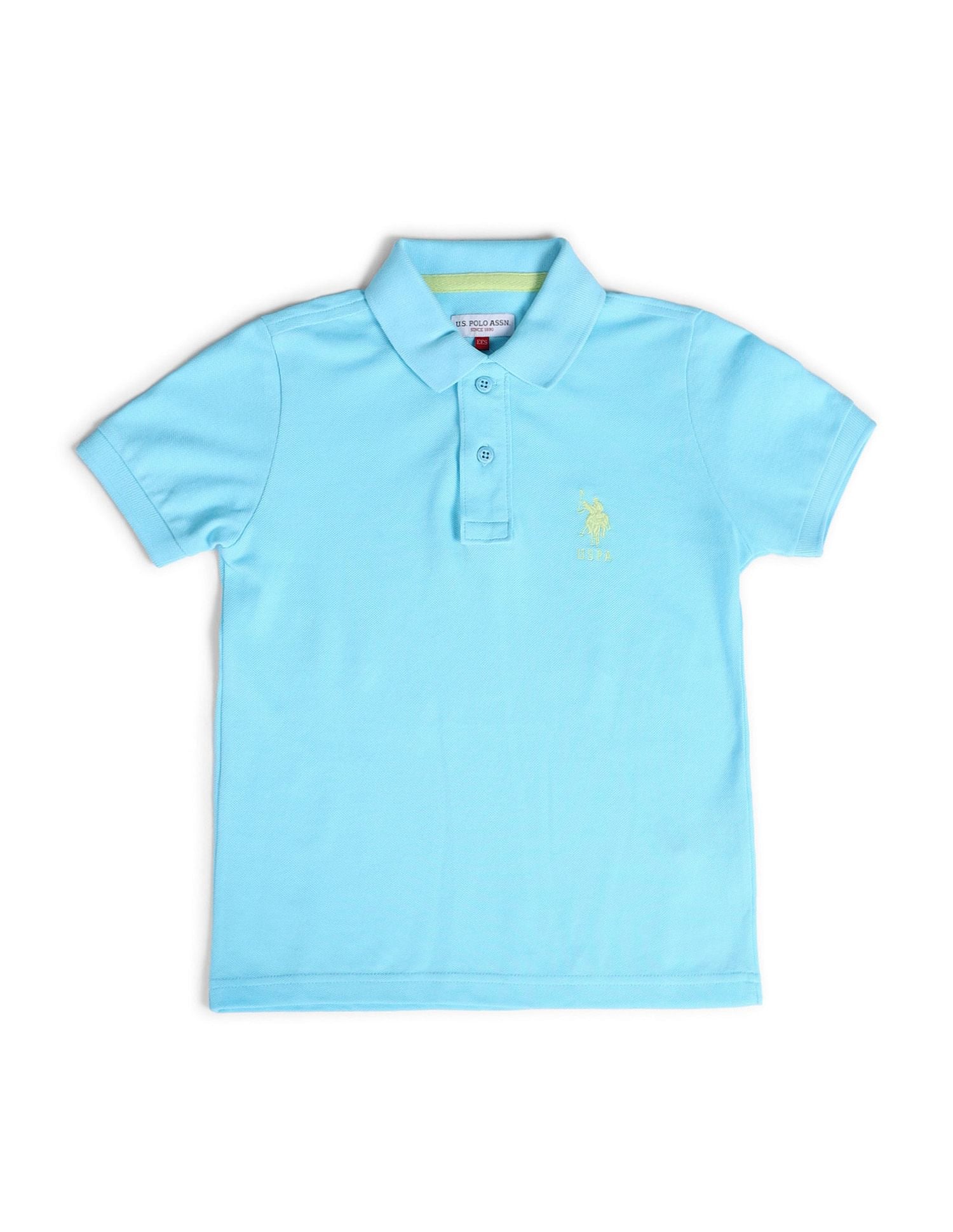Boys Solid Polo Shirt Light Blue - U.S. POLO ASSN. | Large