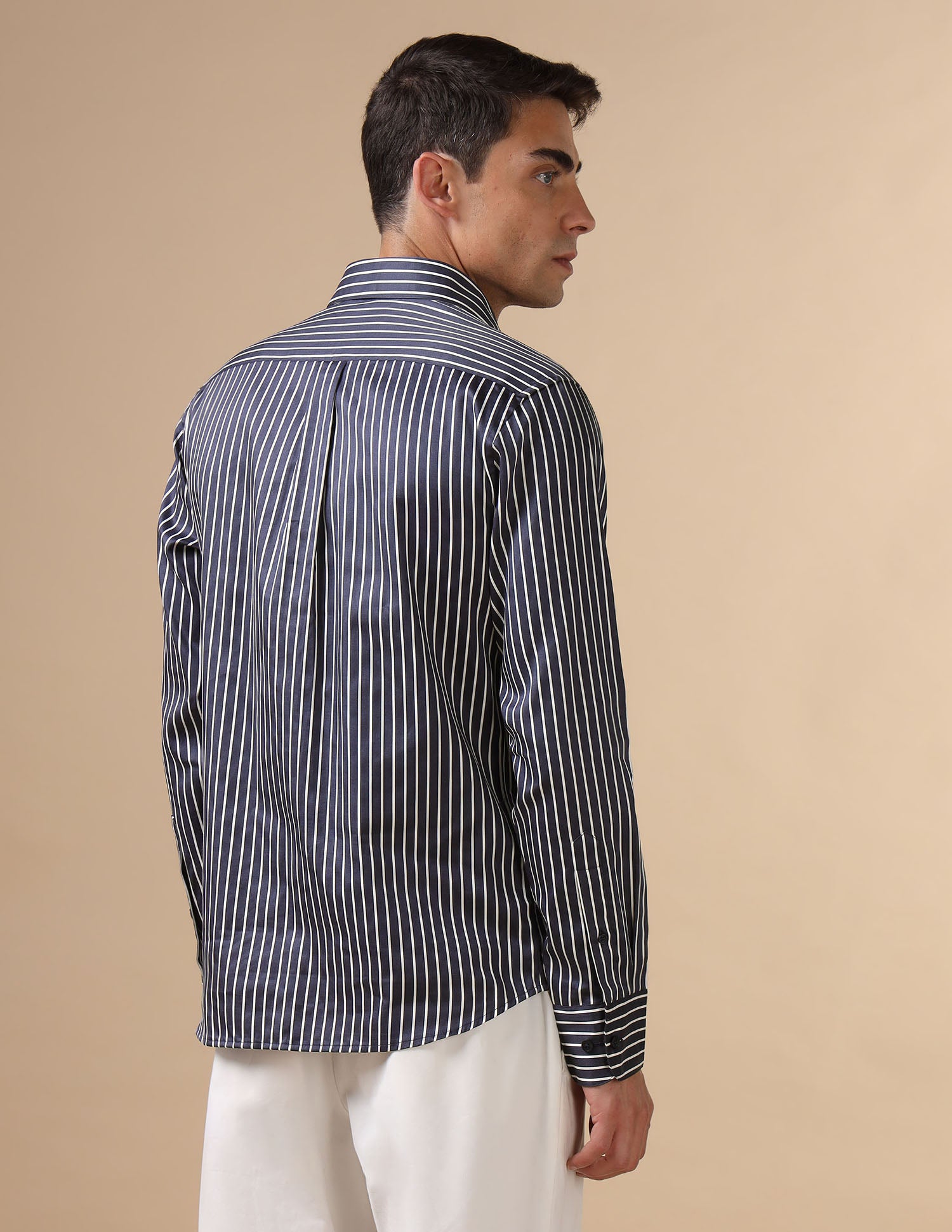 Vertical Striped Pure Cotton Shirt Navy - U.S. POLO ASSN. | Large