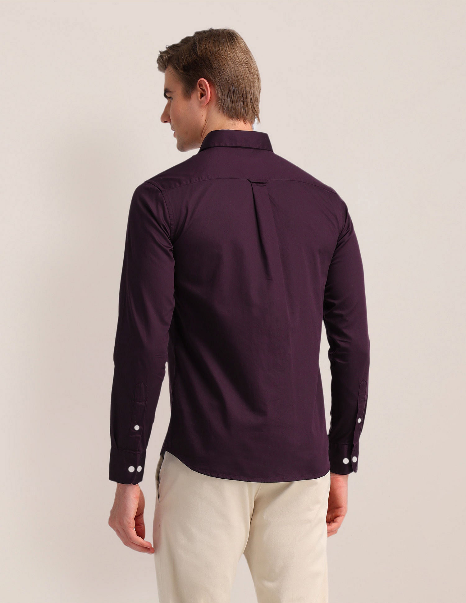 Solid Regular Fit Shirt Wine - U.S. Polo Assn. India | Large