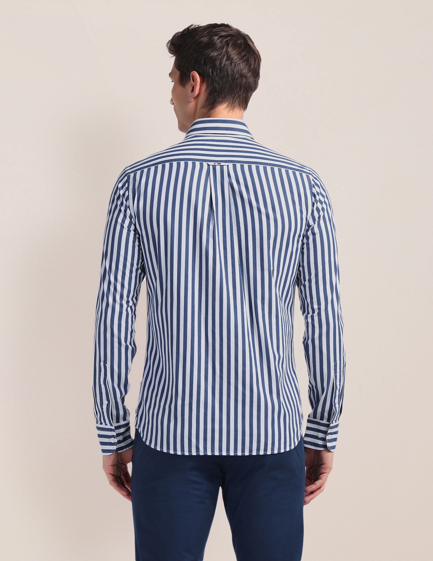 Pure Cotton Stripes Shirt Blue - U.S. Polo Assn. India | Large