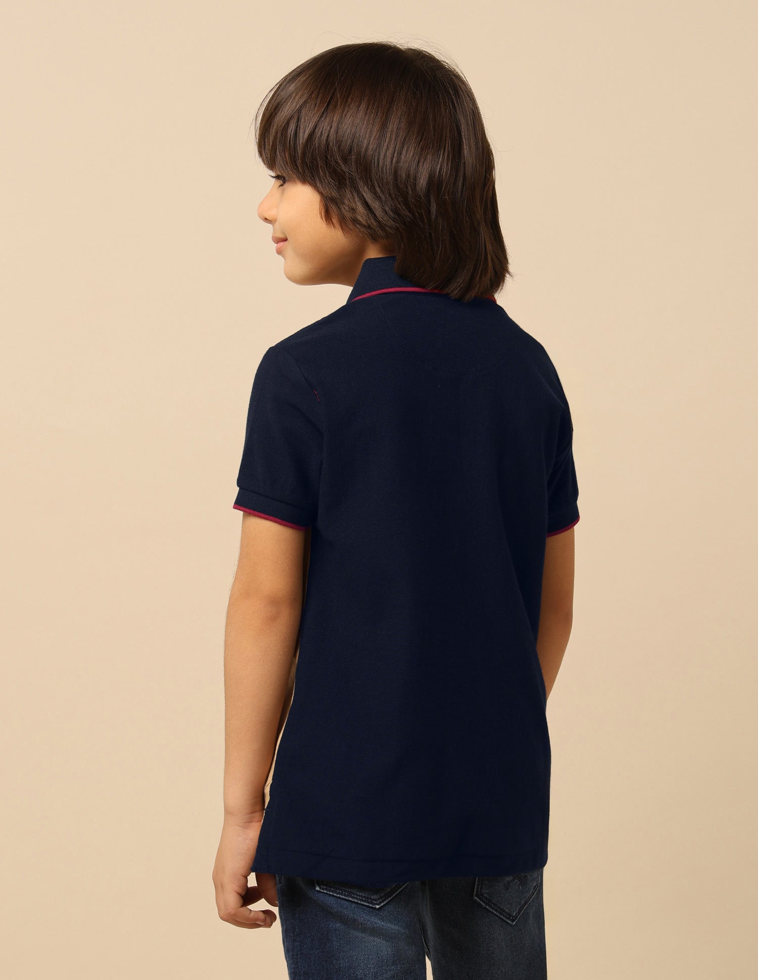Boys Colour Blocked Regular Fit Polo Shirt Navy - U.S. POLO ASSN. | Large