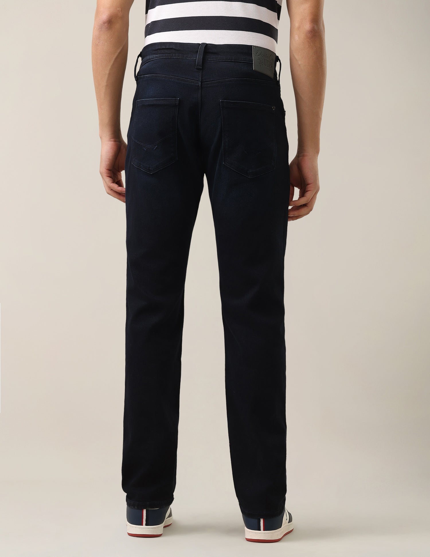 Harold Slim Straight Fit Blue Jeans Dark Blue - U.S. Polo Assn. India | Large