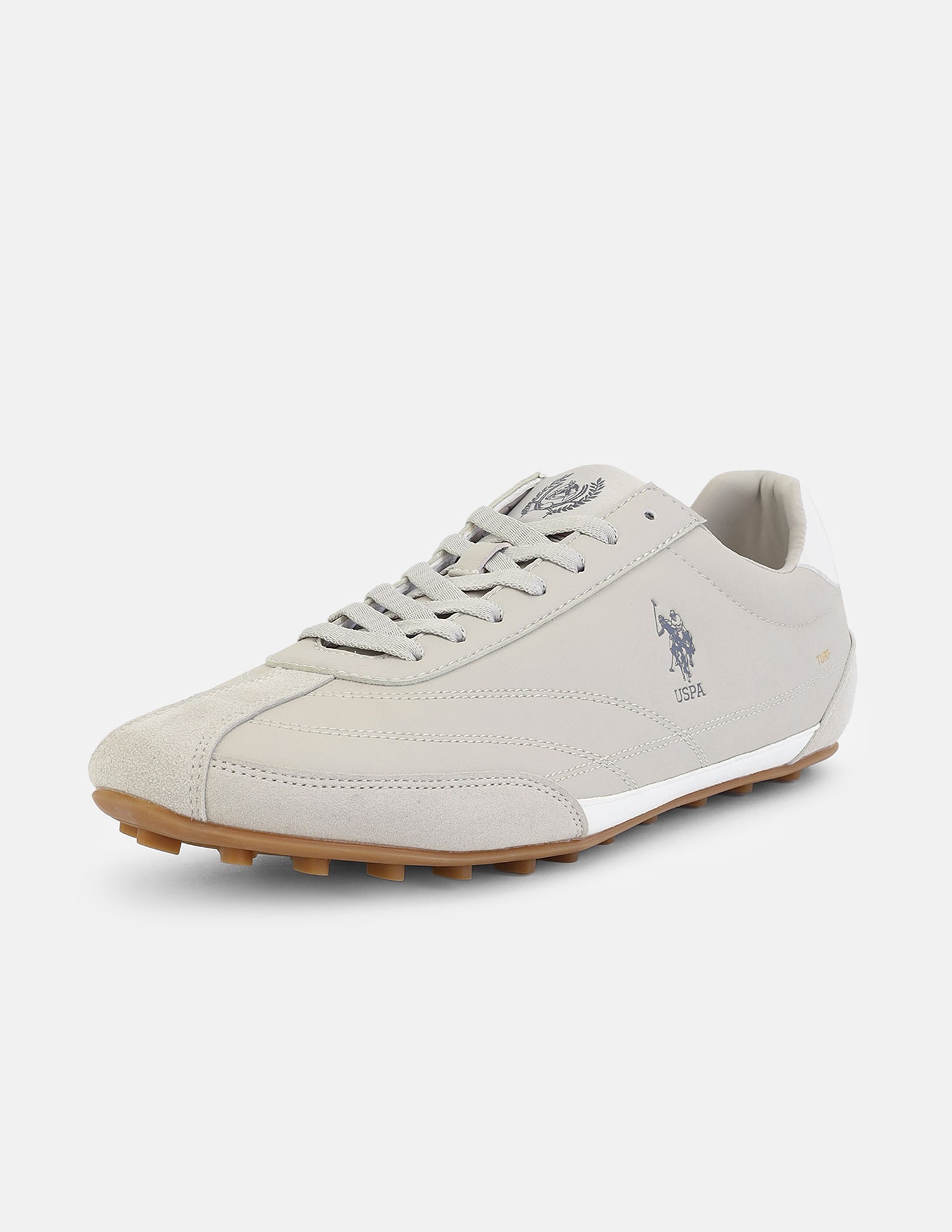 Round Toe Suede Turf Sneakers Light Beige - U.S. Polo Assn. India | Large