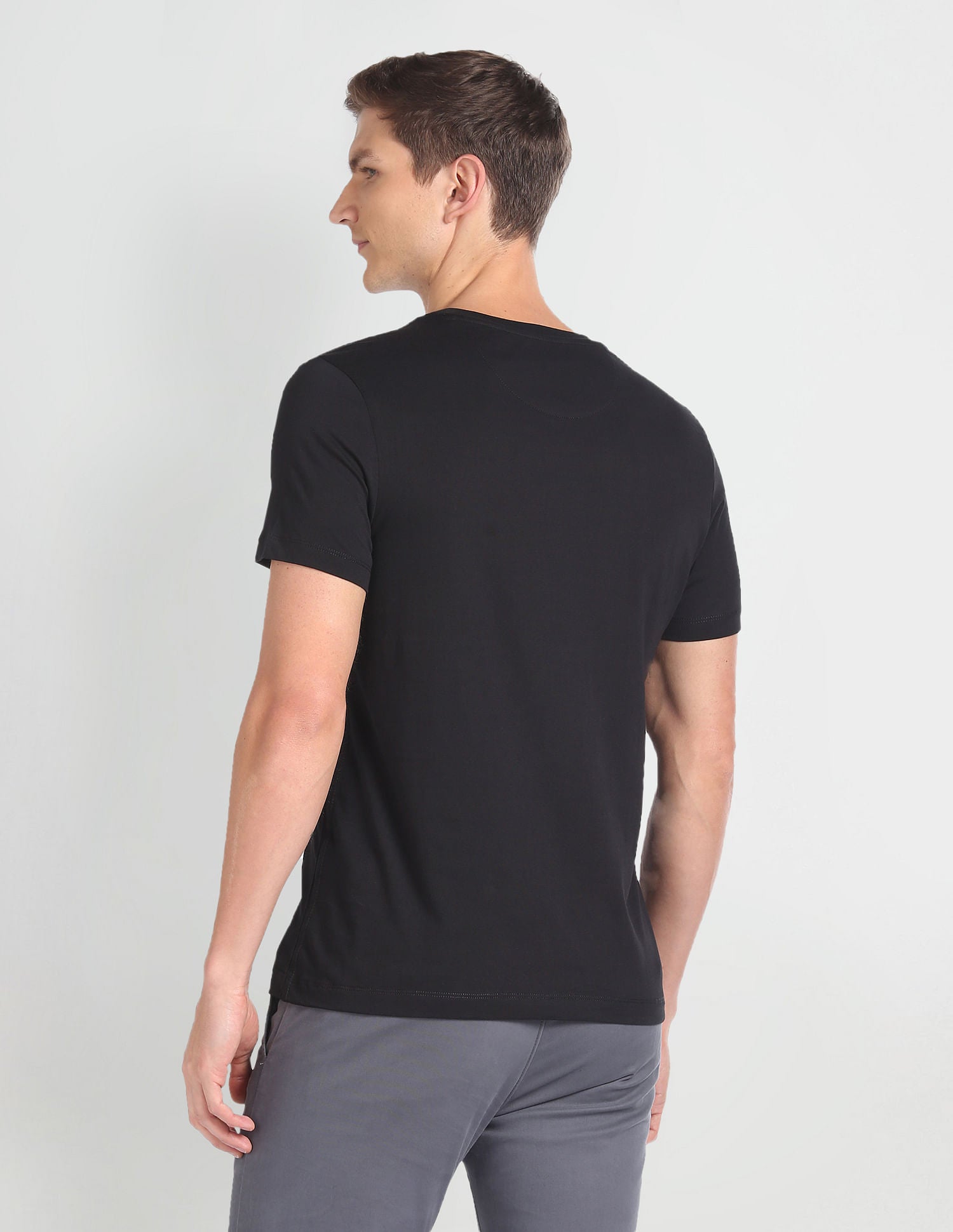 Crew Neck Typographic Print T-Shirt Black - U.S. Polo Assn. India | Large