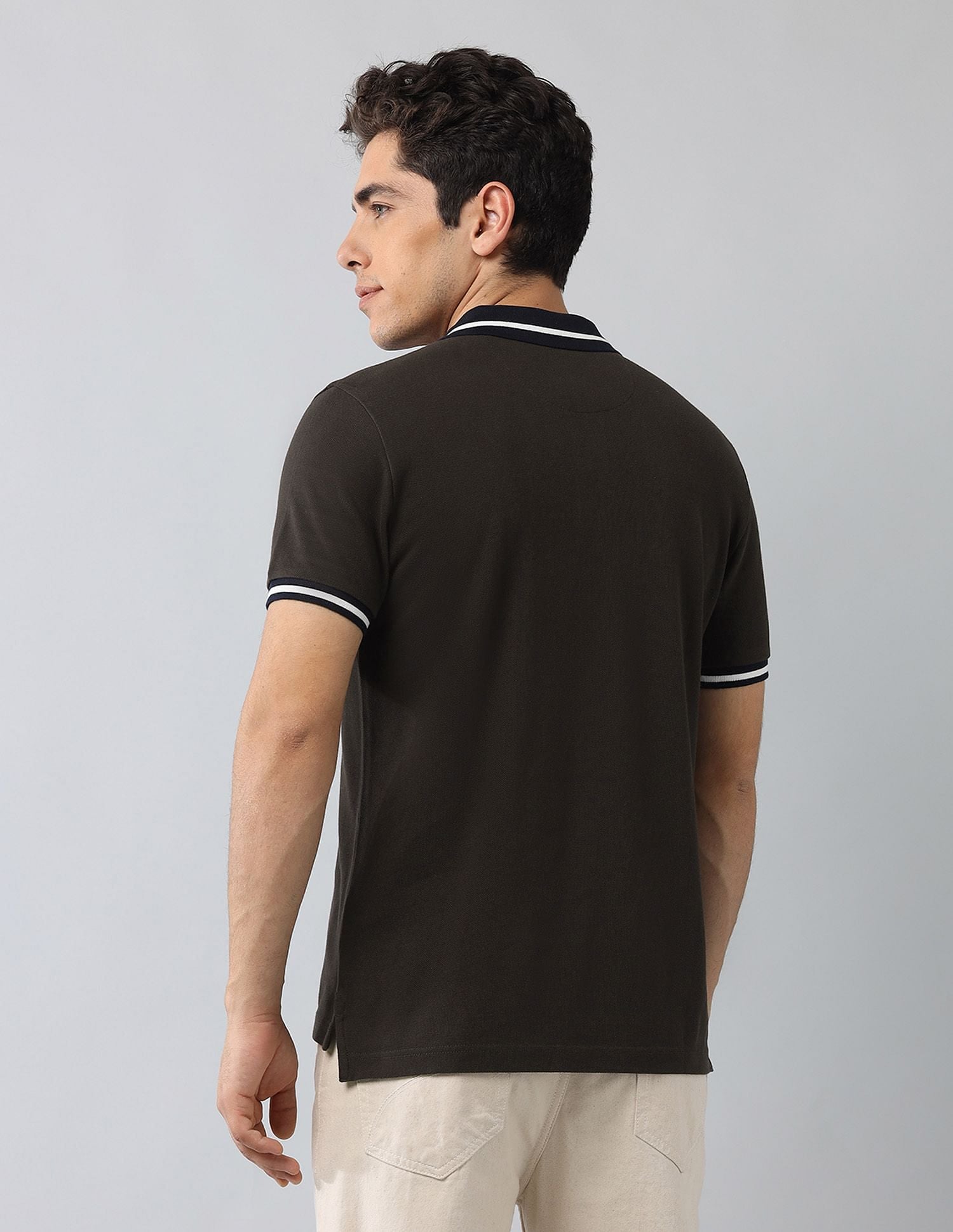 Muscle Fit Solid Polo Shirt Dark Brown - U.S. Polo Assn. India | Large