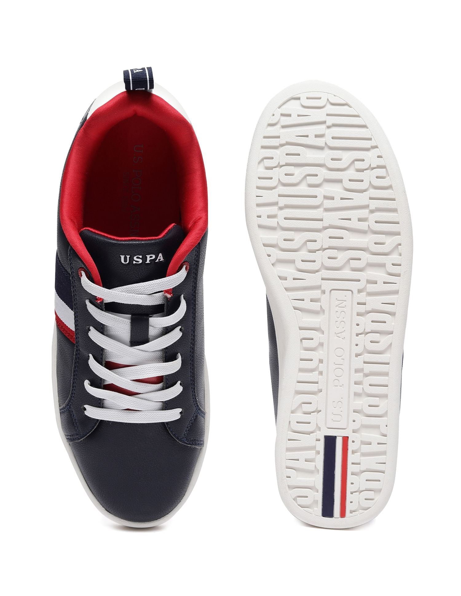 Striped Panelled Lace Up Lenart Sneakers Navy - U.S. Polo Assn. India | Large