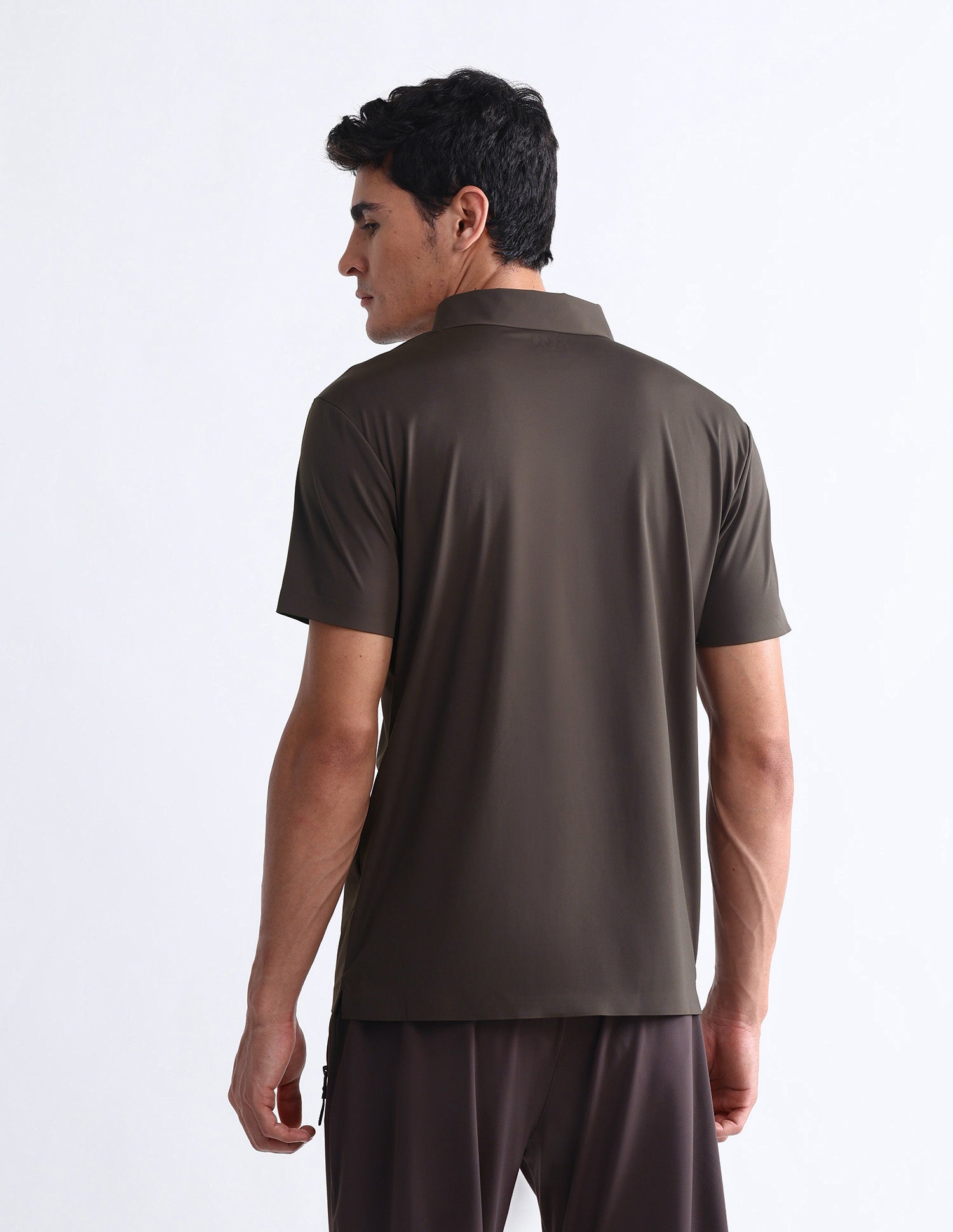 Solid Slim Fit Polo Shirt Dark Brown - U.S. Polo Assn. India | Large