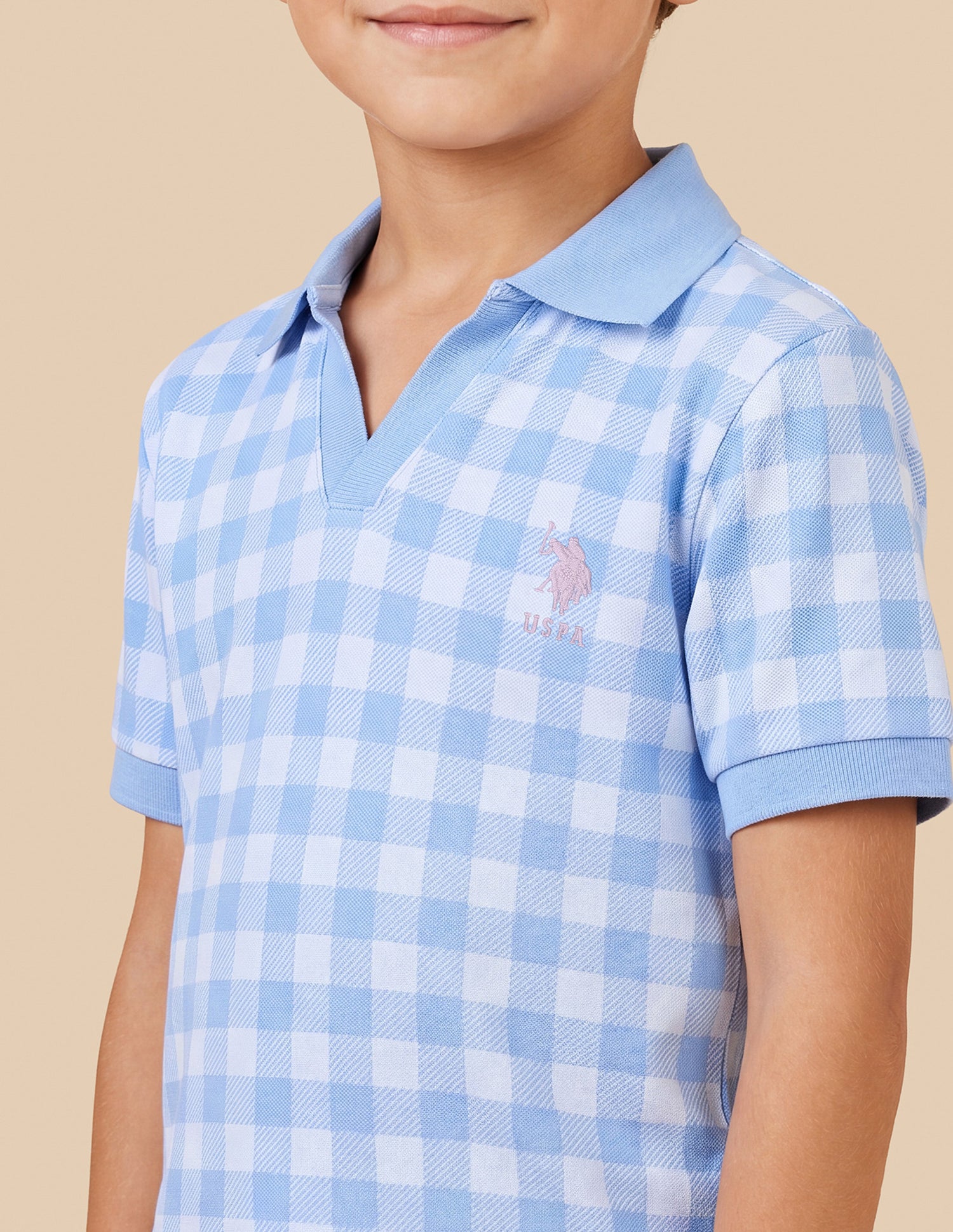 Checked Regular Fit Polo Shirt Light Blue - U.S. Polo Assn. India | Large