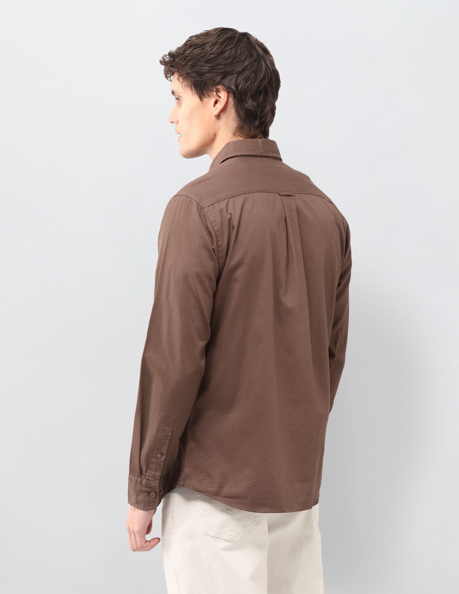 Solid Tailored Fit Shirt Brown - U.S. Polo Assn. India | Large