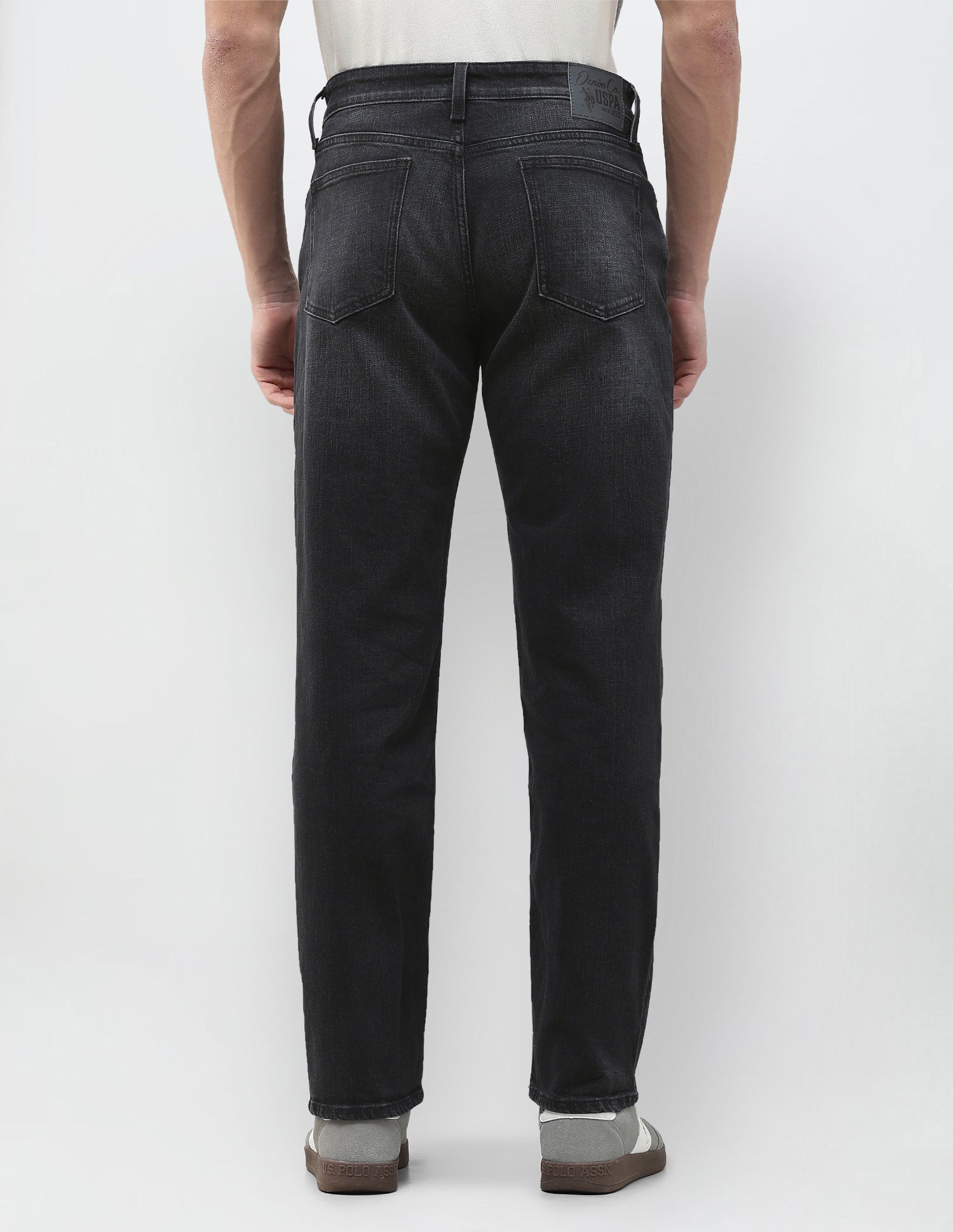 Shawn Relaxed Fit Black Jeans Washed Black - U.S. Polo Assn. India | Large