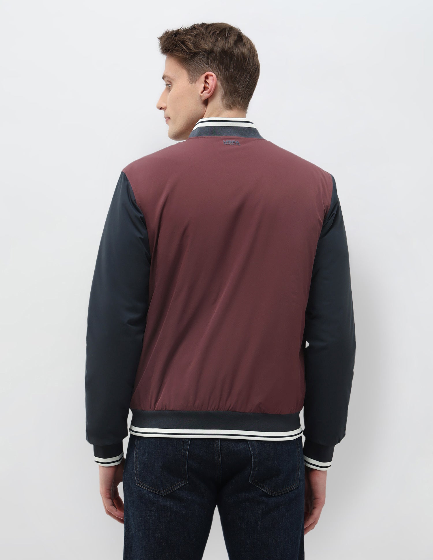 Colour Blocked Regular Fit Varsity Jacket Red - U.S. Polo Assn. India | Large